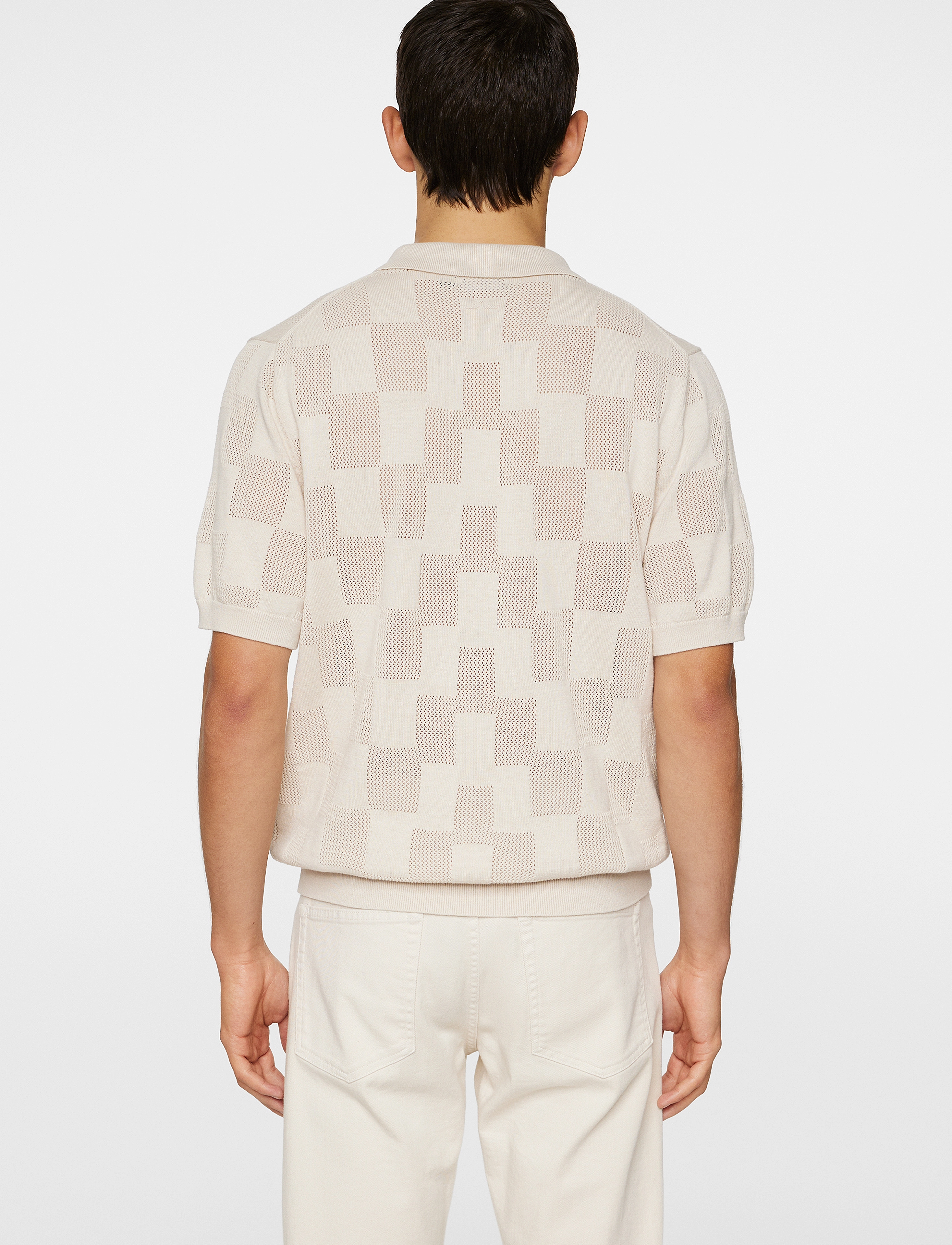 J. Lindeberg - Reymond Stacked Bridge Polo - short-sleeved shirts - moonbeam - 3