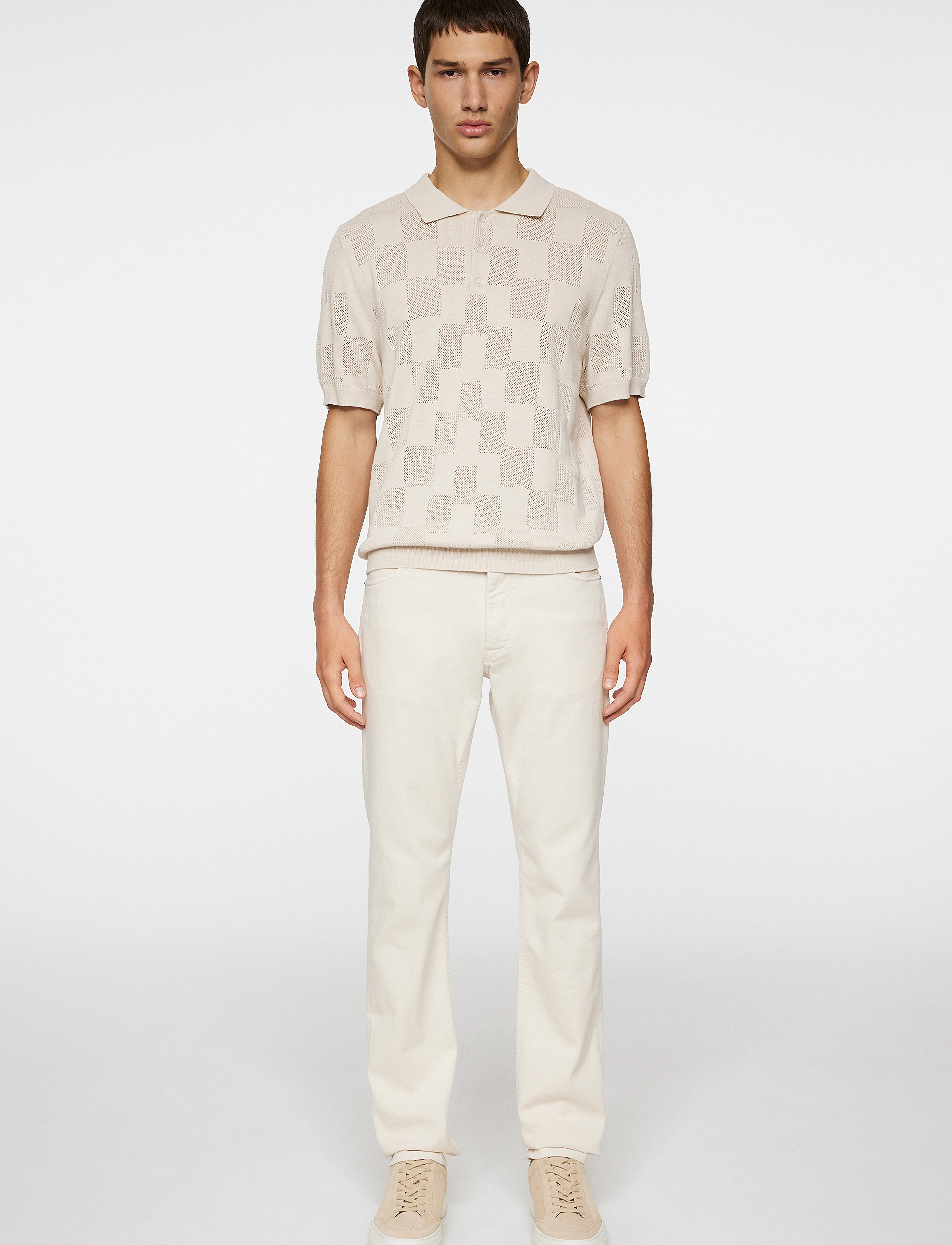 J. Lindeberg - Reymond Stacked Bridge Polo - short-sleeved shirts - moonbeam - 4