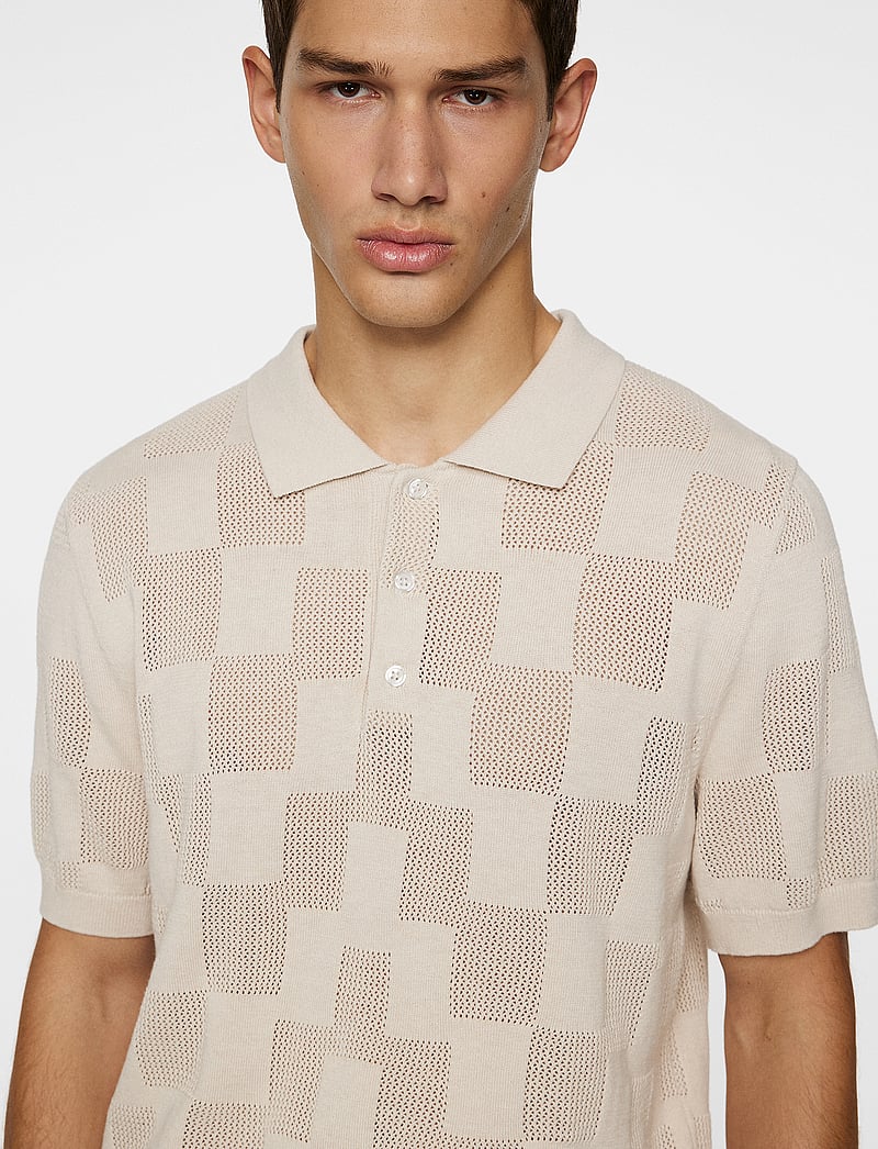 J. Lindeberg - Reymond Stacked Bridge Polo - kurzarmhemden - moonbeam - 5