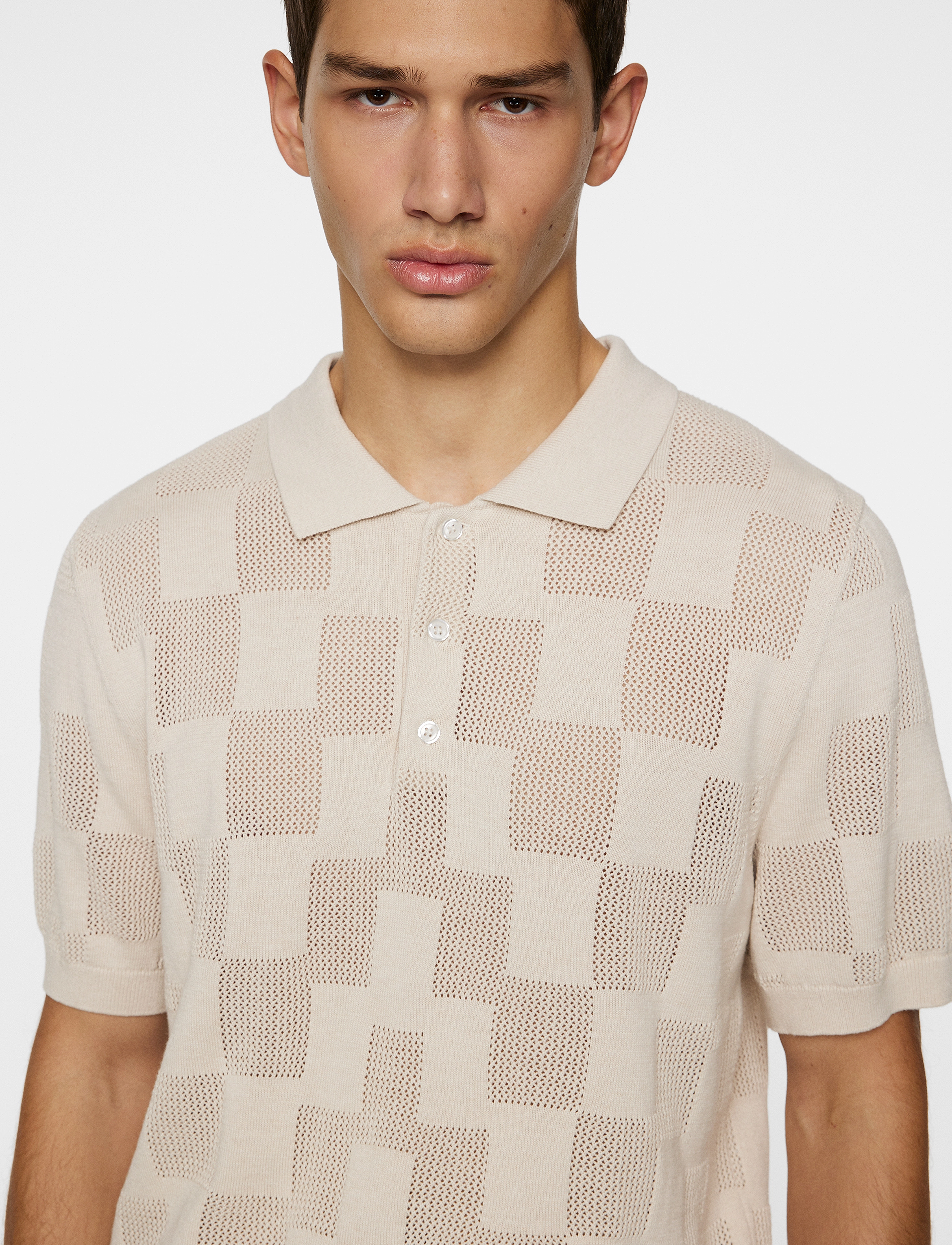 J. Lindeberg - Reymond Stacked Bridge Polo - short-sleeved shirts - moonbeam - 5