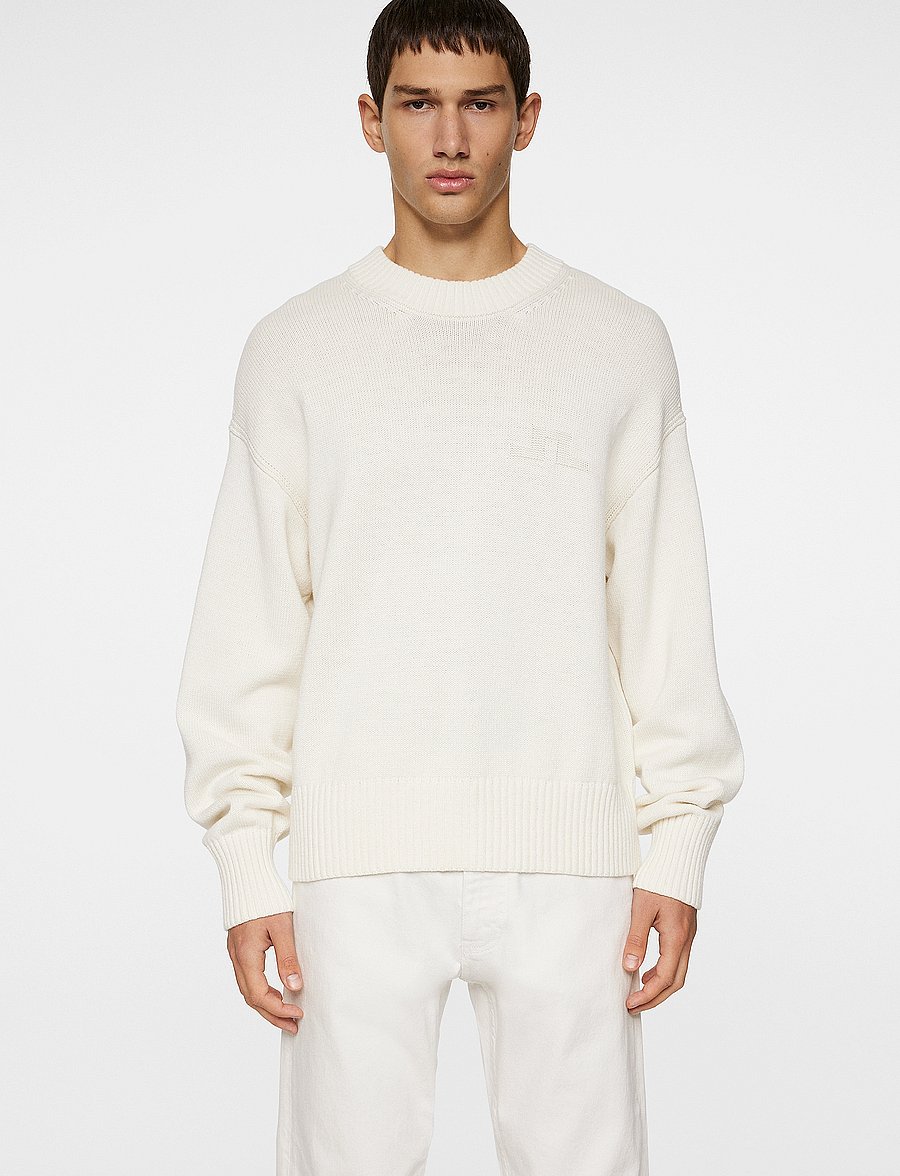 J. Lindeberg - Eddy Cotton Wool Crew Neck - urlaubsfavoriten - white - 0