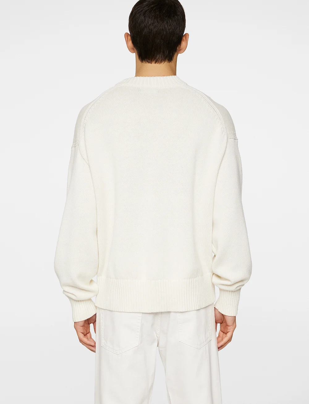J. Lindeberg - Eddy Cotton Wool Crew Neck - shoppa efter tillfälle - white - 3