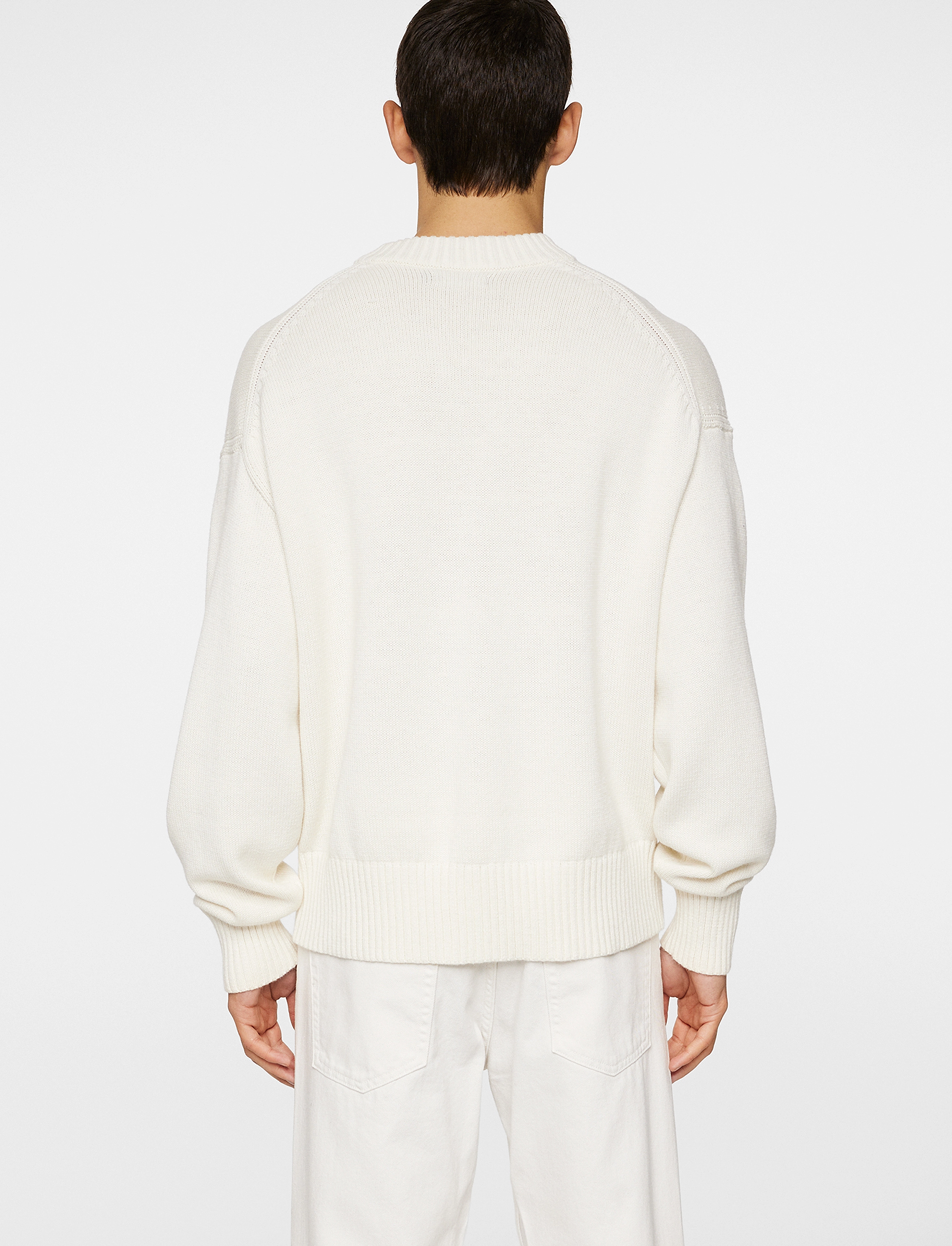 J. Lindeberg - Eddy Cotton Wool Crew Neck - puhkuse põhitooted - white - 3