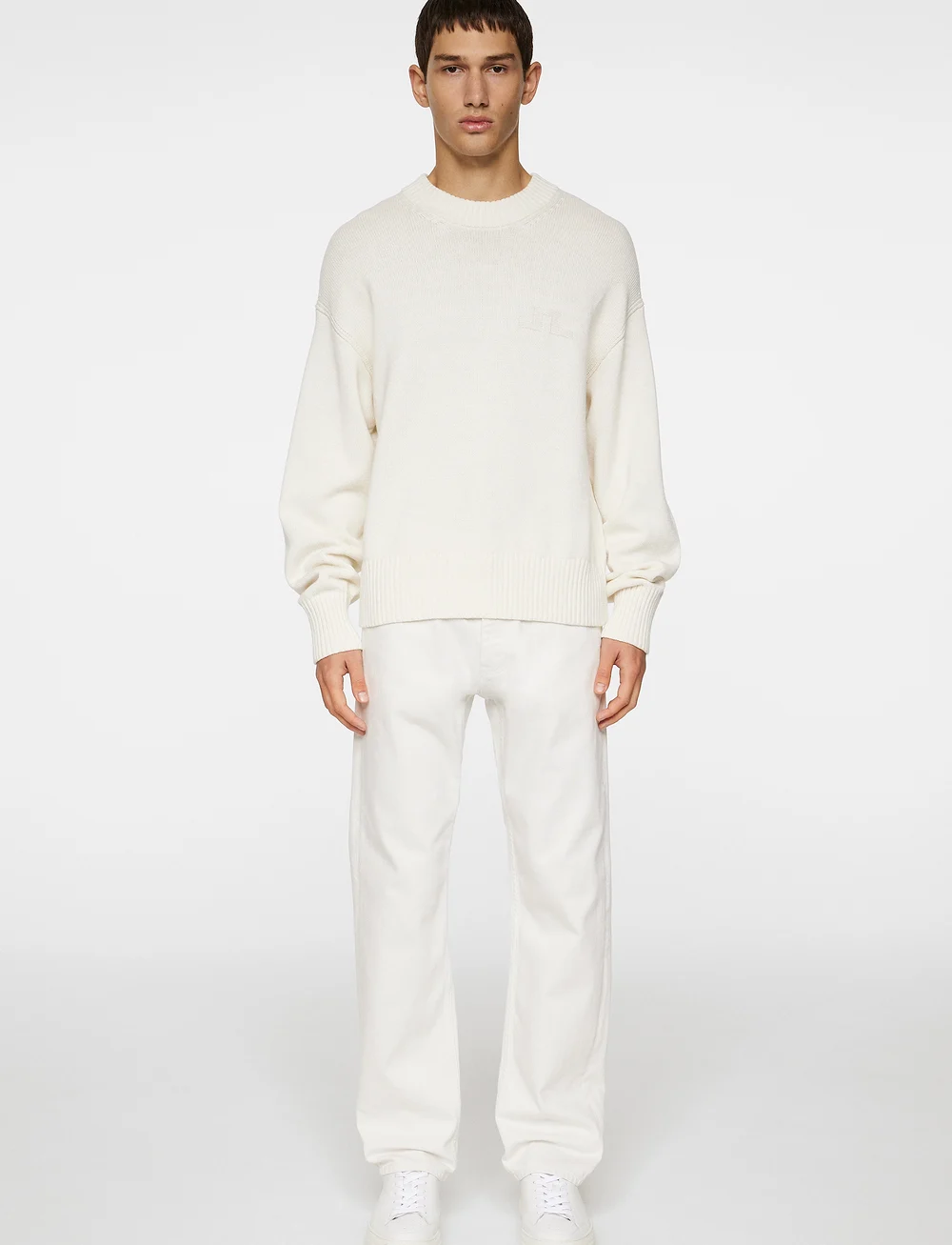 J. Lindeberg - Eddy Cotton Wool Crew Neck - shoppa efter tillfälle - white - 4