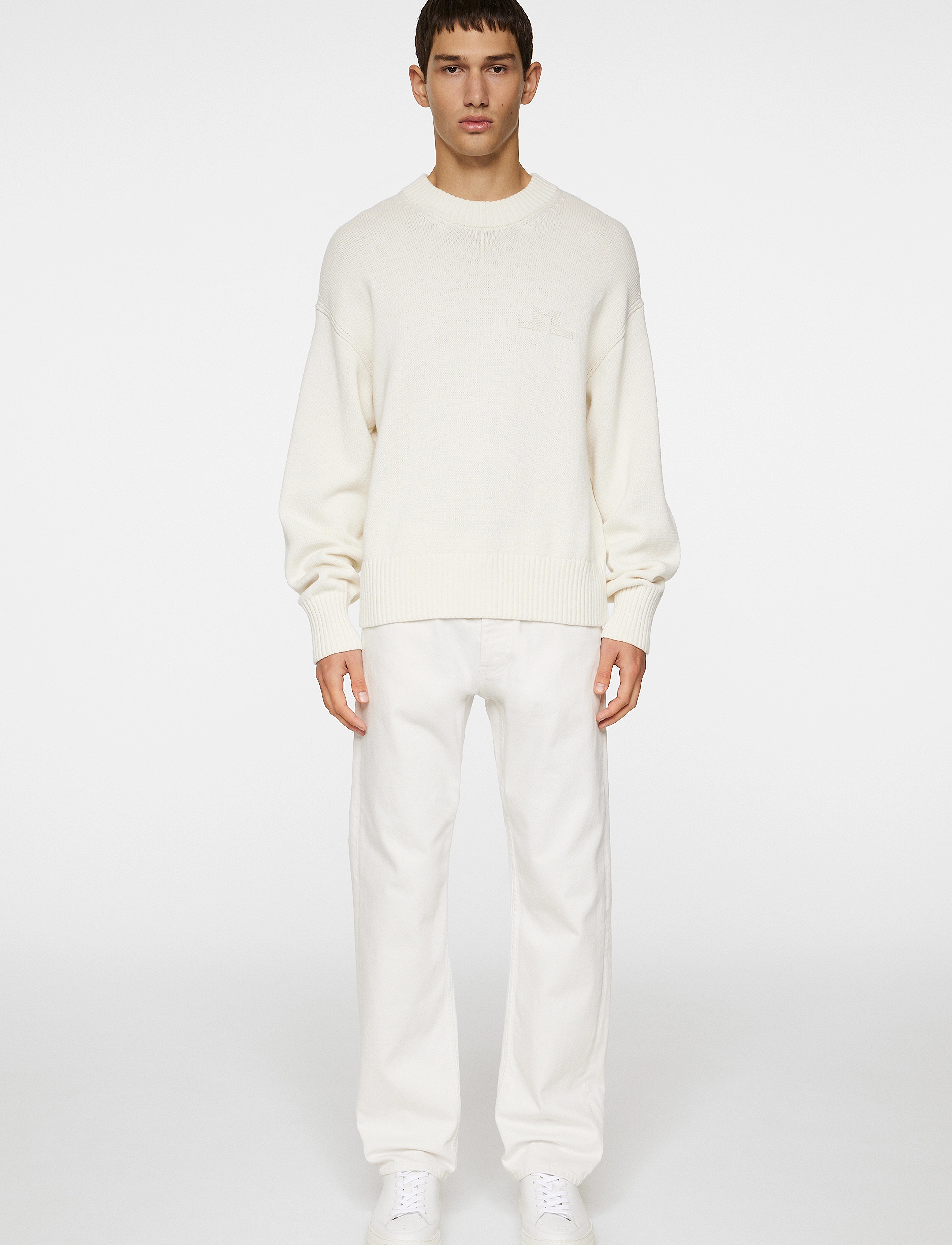 J. Lindeberg - Eddy Cotton Wool Crew Neck - puhkuse põhitooted - white - 4
