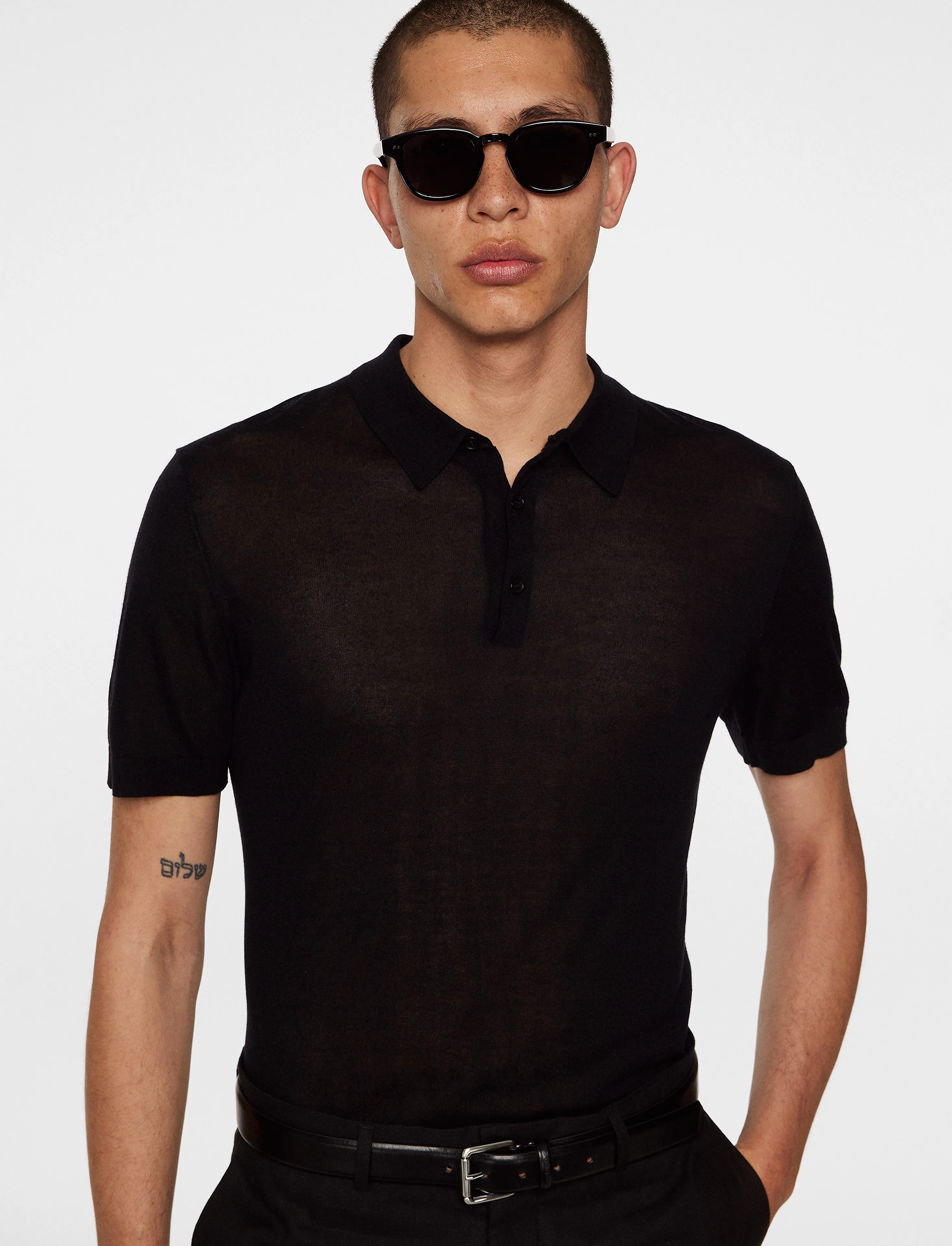 J. Lindeberg - Ridge Lyocell Silk Polo - feriefavoritter - black - 5