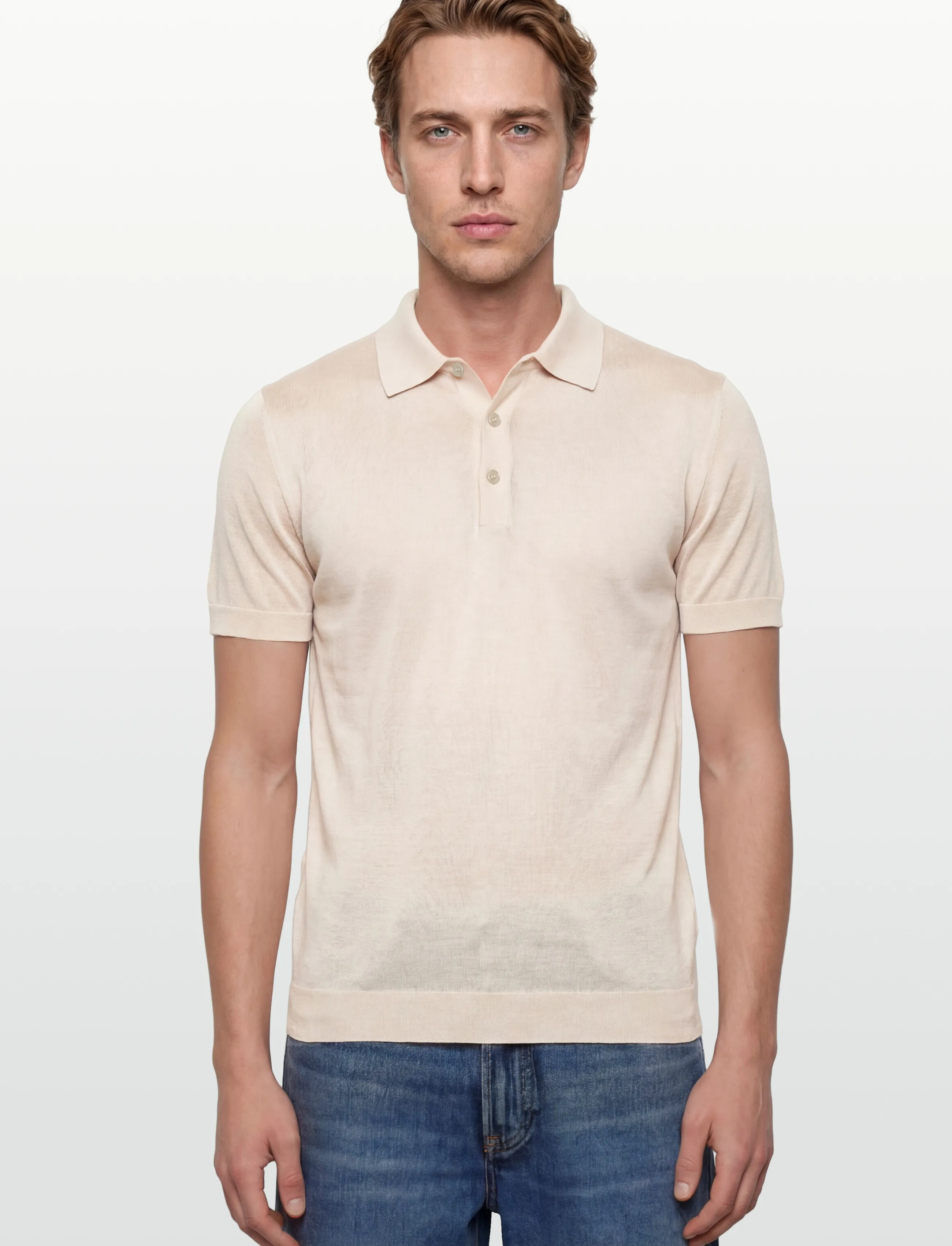 J. Lindeberg - Ridge Lyocell Silk Polo - feriefavoritter - moonbeam - 3