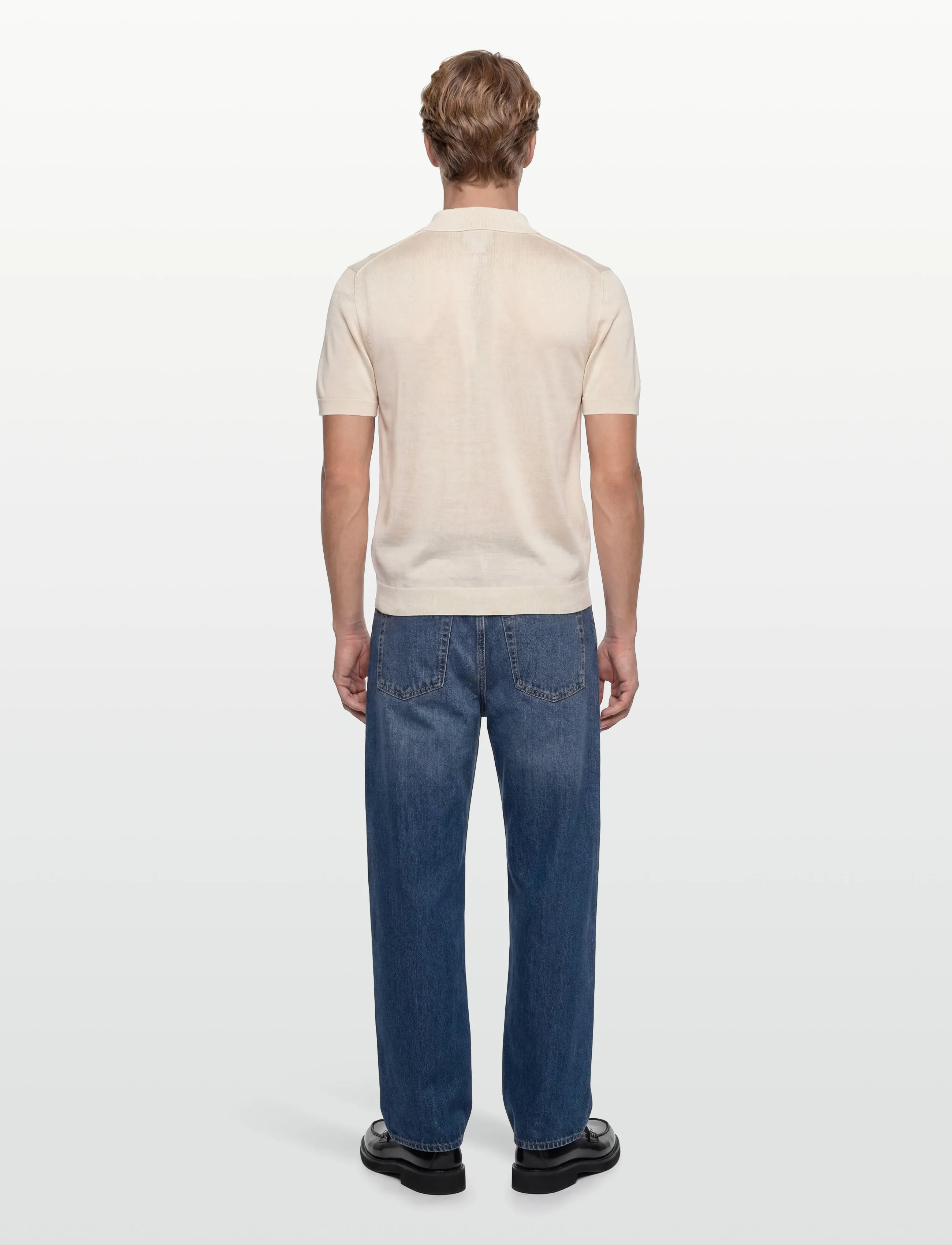 J. Lindeberg - Ridge Lyocell Silk Polo - feriefavoritter - moonbeam - 4