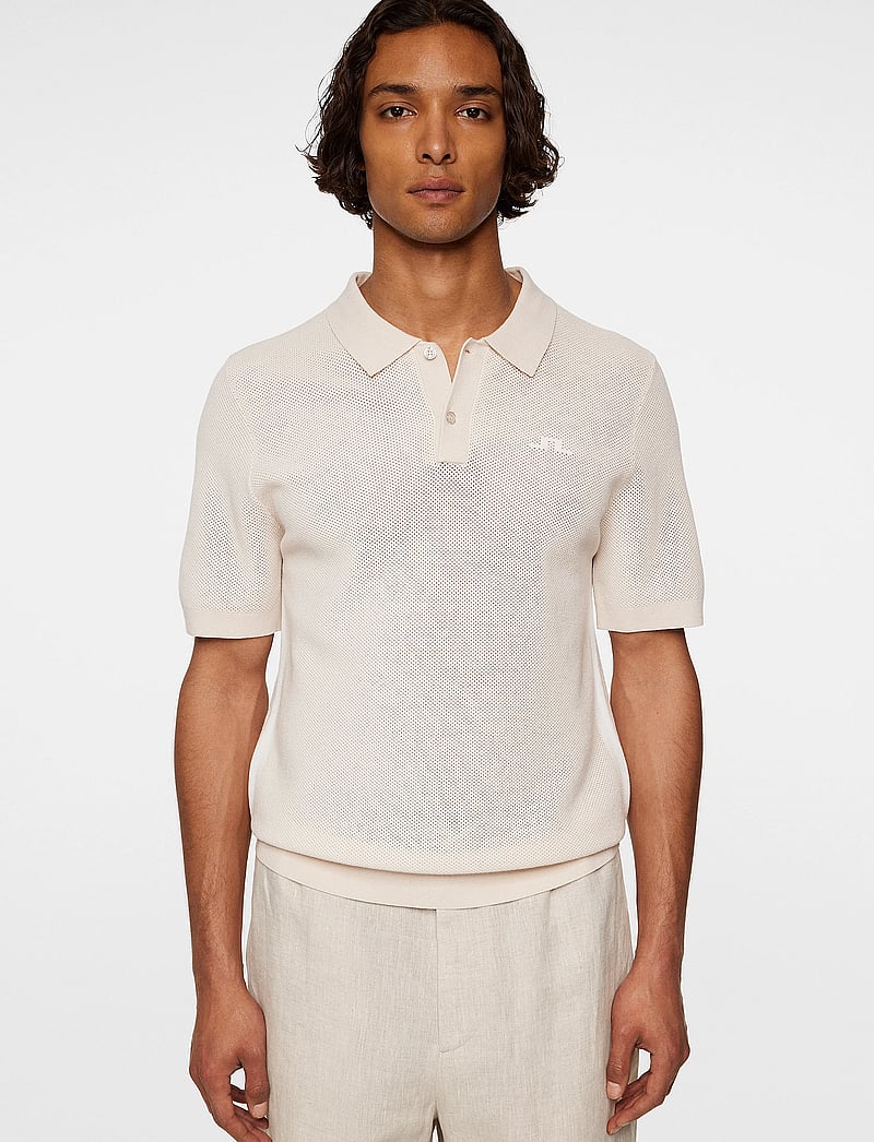J. Lindeberg - Reymond Structure Knit Polo - polos en tricot - moonbeam - 0