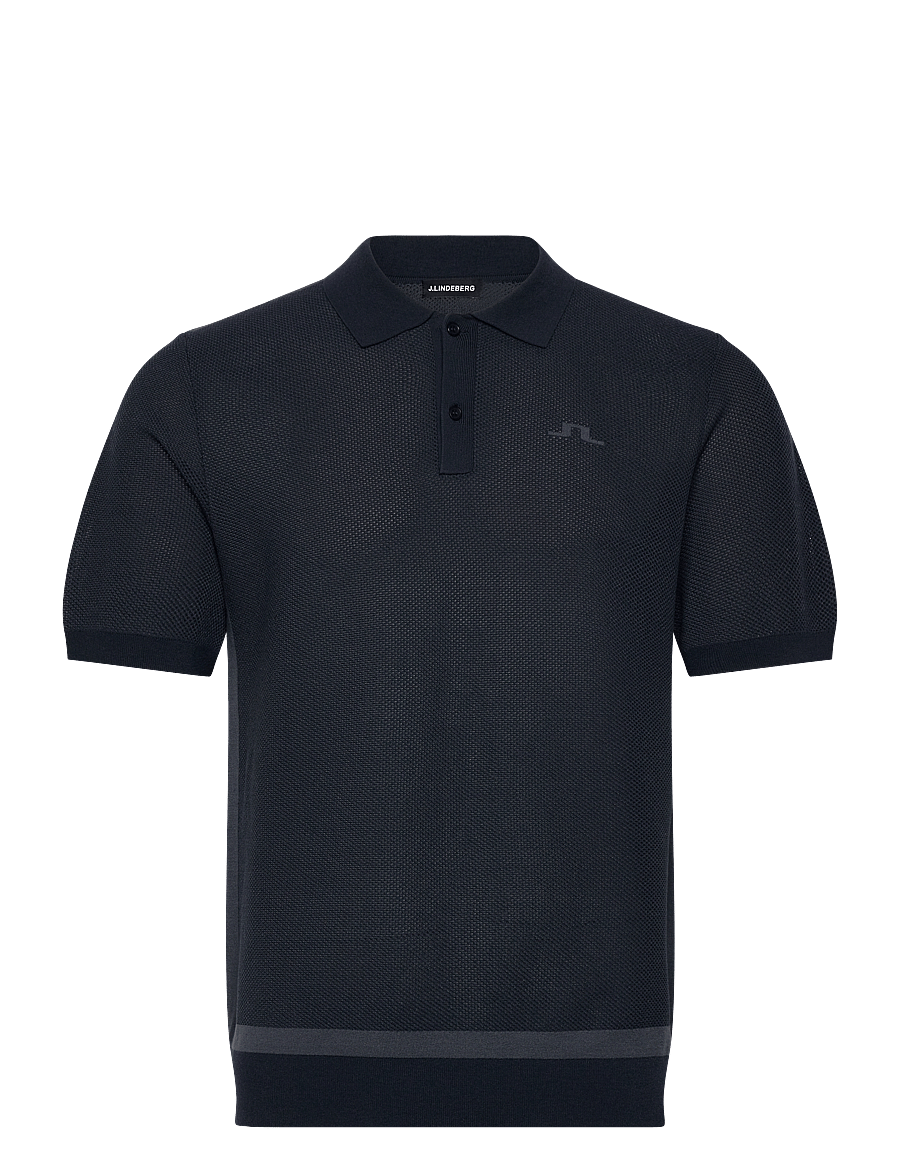 J. Lindeberg - Reymond Structure Knit Polo - feriefavoritter - ombre blue - 1