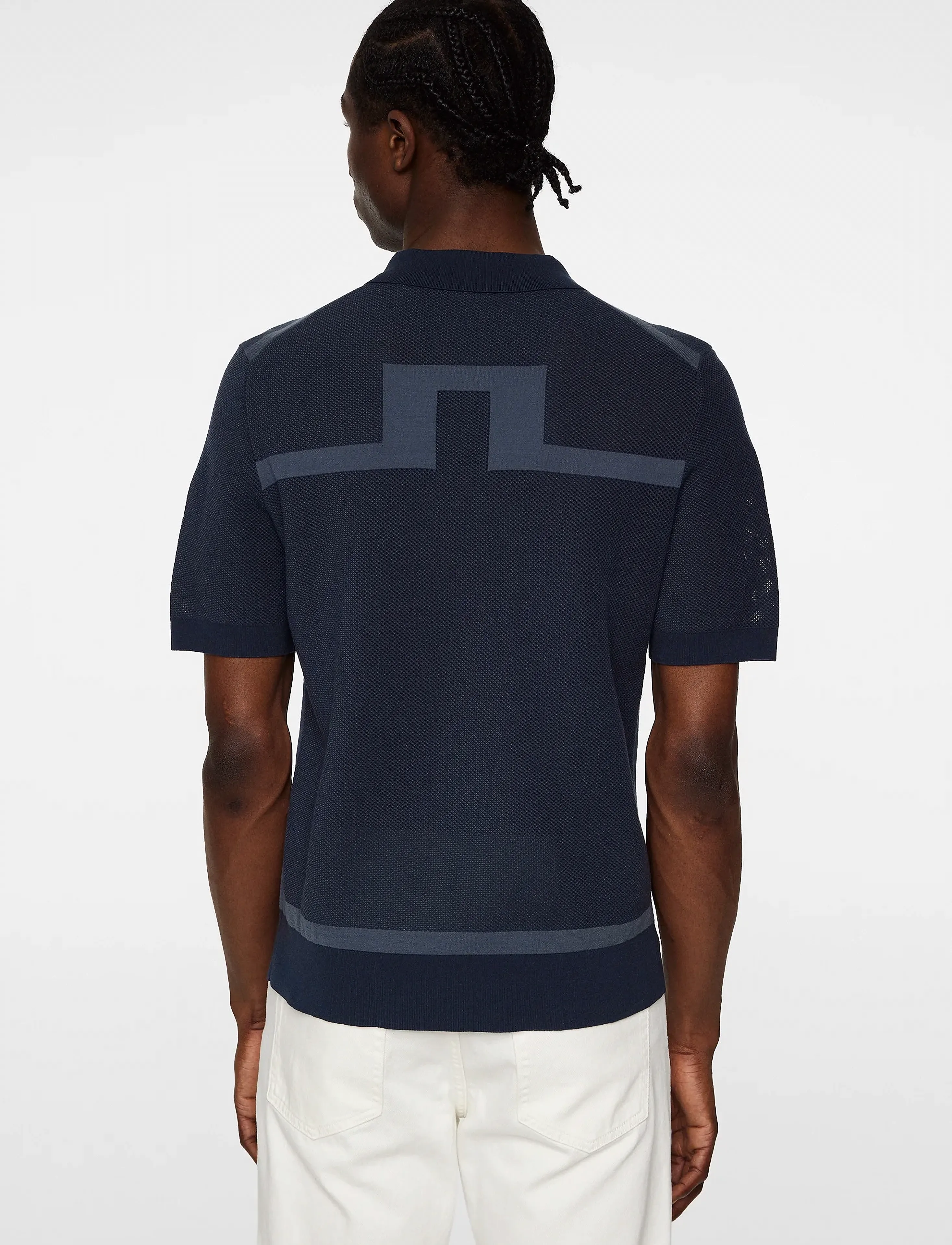 J. Lindeberg - Reymond Structure Knit Polo - feriefavoritter - ombre blue - 3