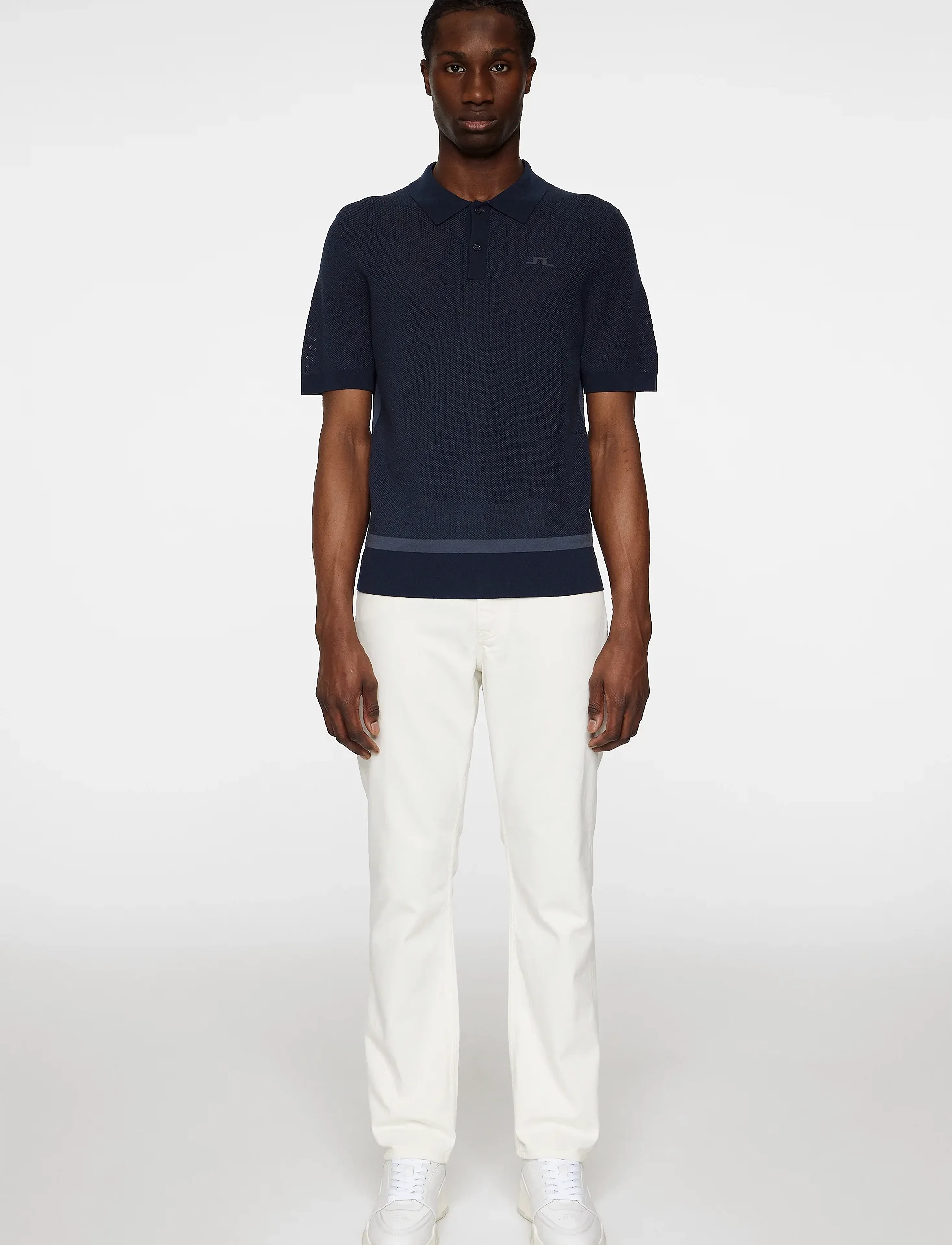 J. Lindeberg - Reymond Structure Knit Polo - feriefavoritter - ombre blue - 4