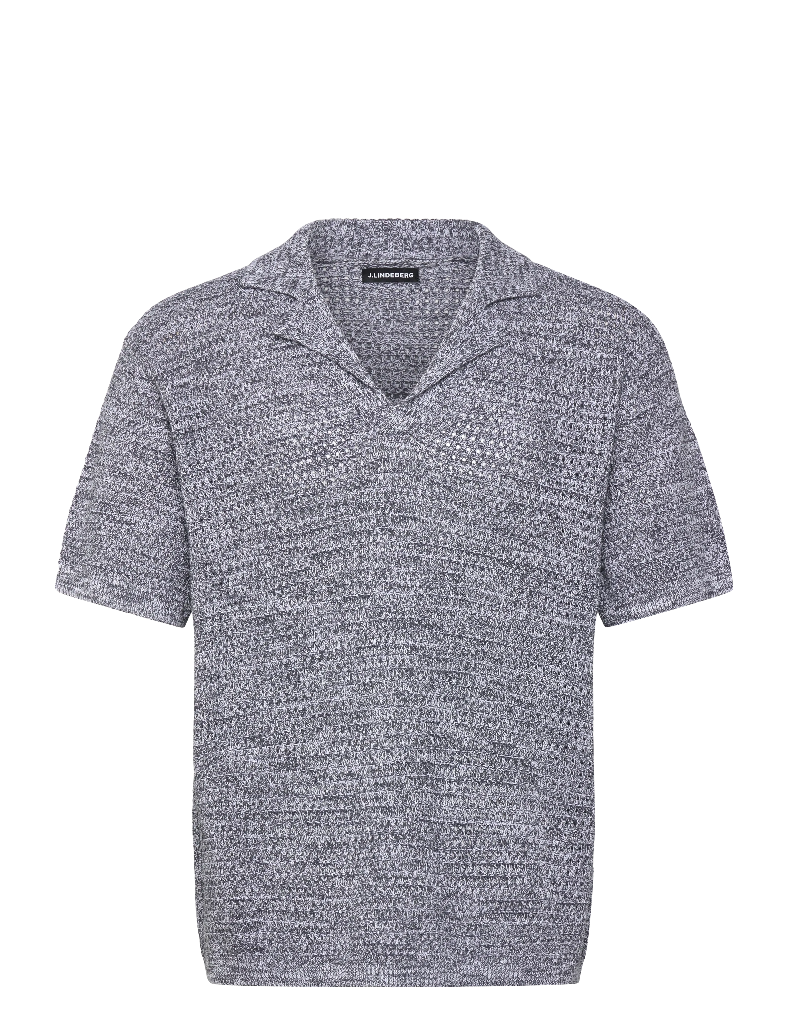 J. Lindeberg Ethan Open Collar Knit Polo - Strickmode - OMBRE BLUE / grey