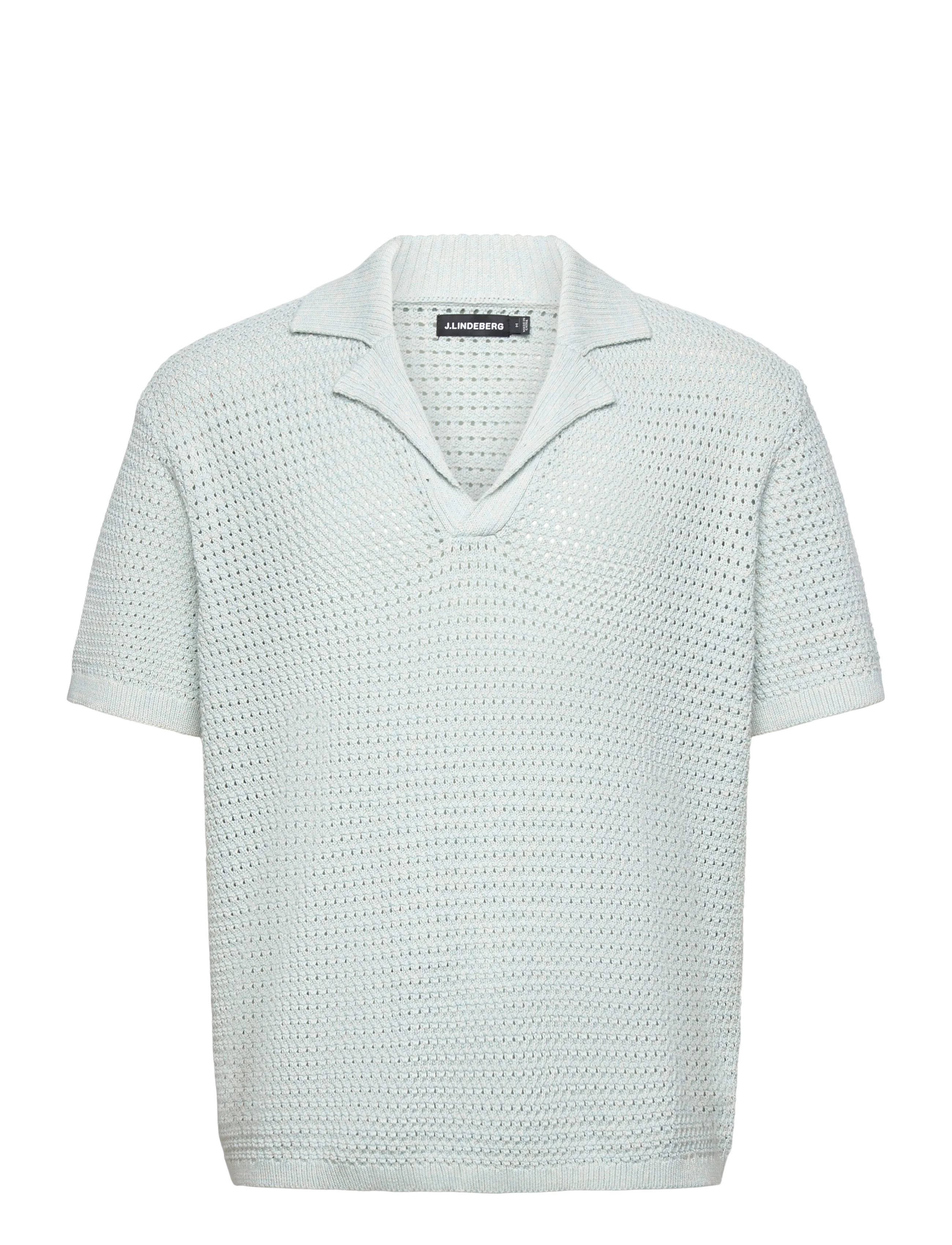 Ethan Open Collar Knit Polo - WINTER SKY