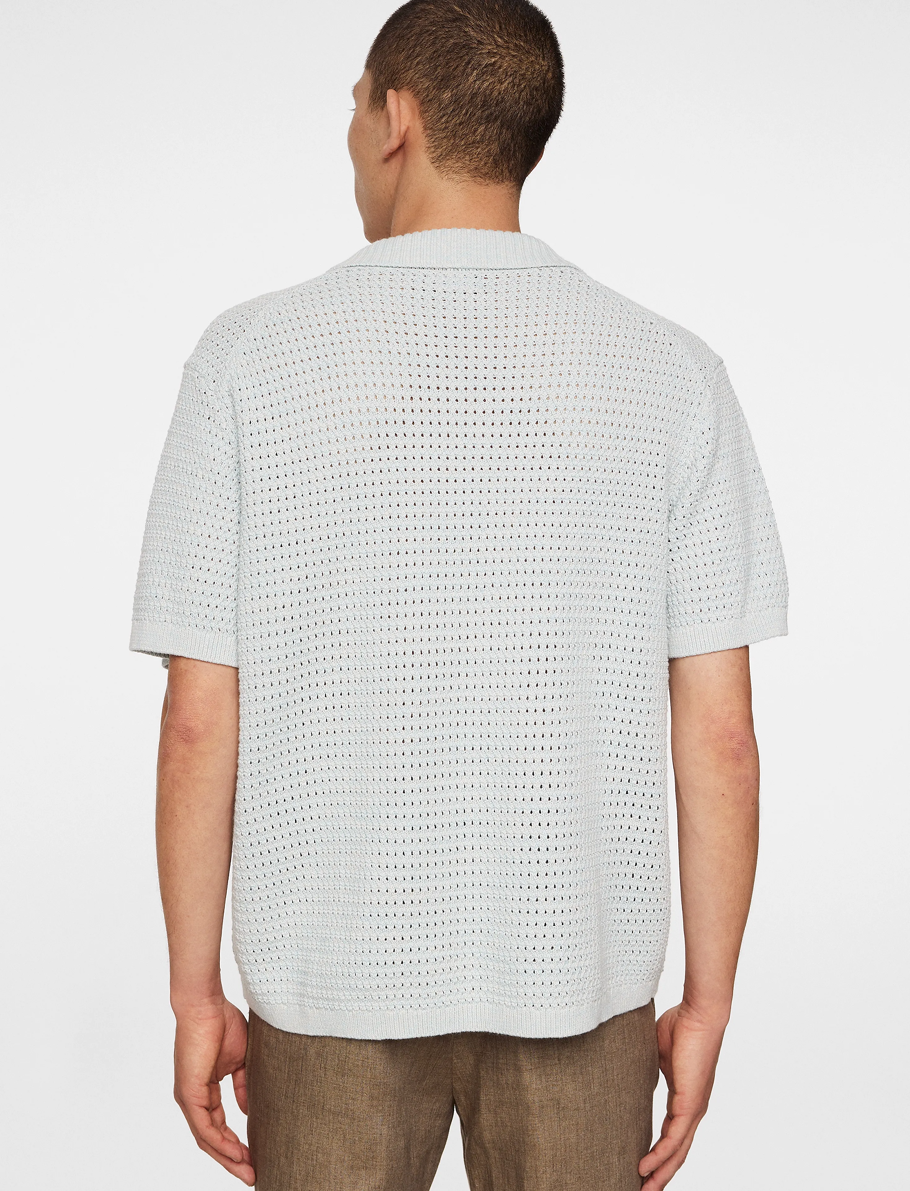 J. Lindeberg - Ethan Open Collar Knit Polo - polos en tricot - winter sky - 3