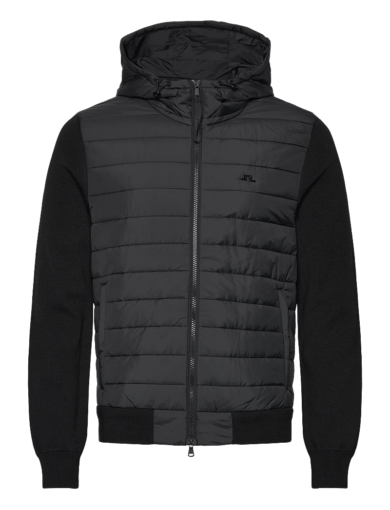 J. Lindeberg - Thorn Hood Knit Hybrid Jacket - hybrid-jacken - black - 1