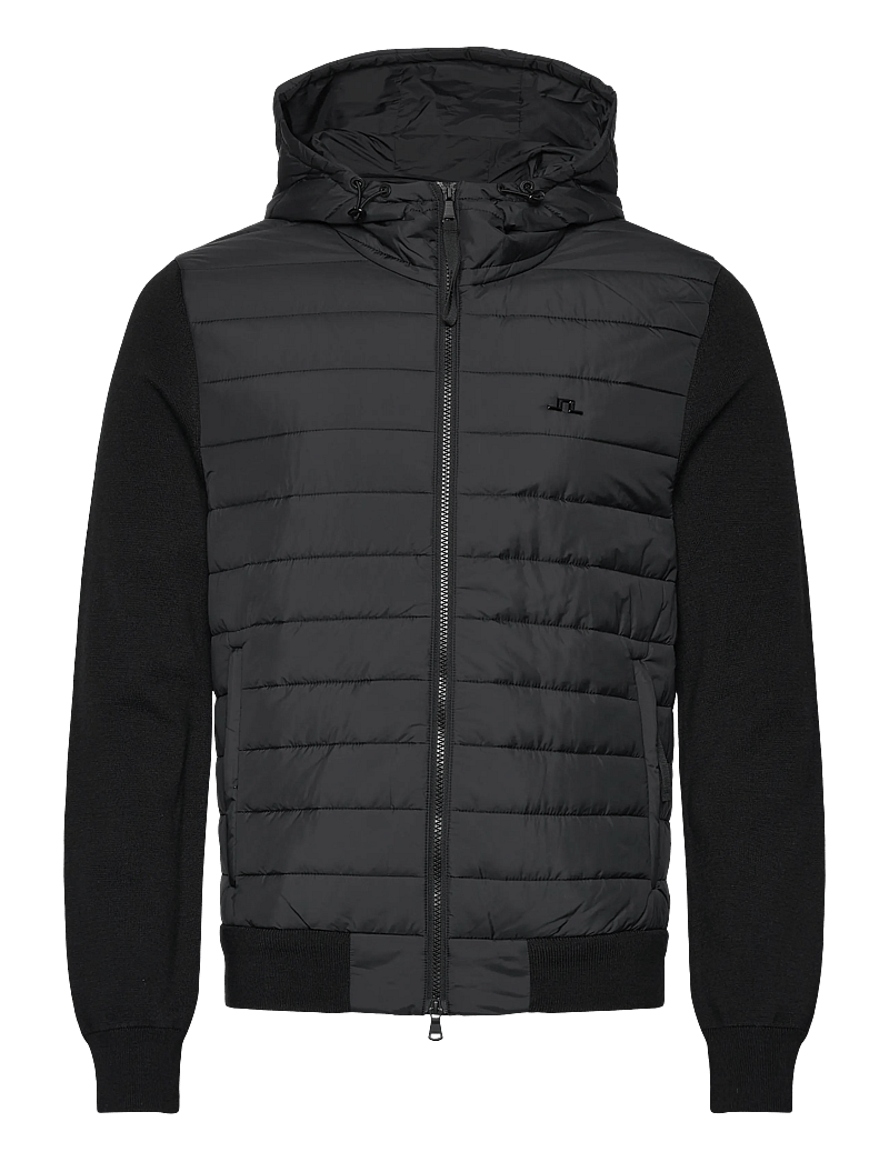 J. Lindeberg - Thorn Hood Knit Hybrid Jacket - hybridjackor - black - 1