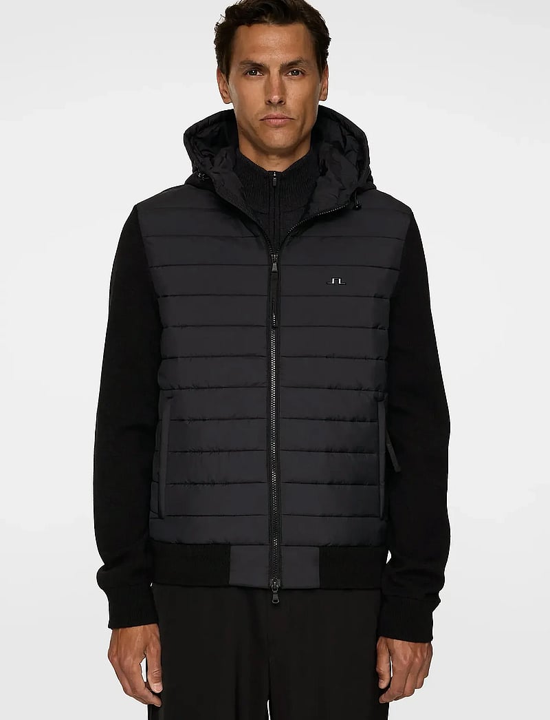 J. Lindeberg - Thorn Hood Knit Hybrid Jacket - hybrid-jacken - black - 0