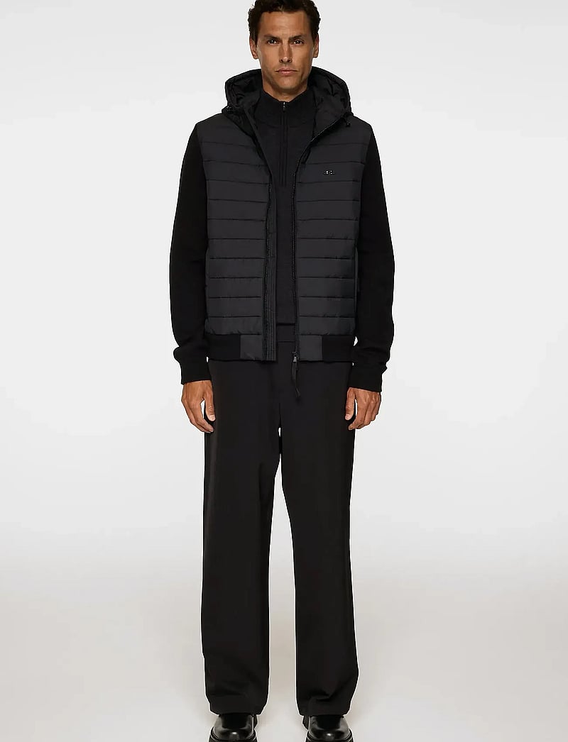 J. Lindeberg - Thorn Hood Knit Hybrid Jacket - hybrid-jacken - black - 4