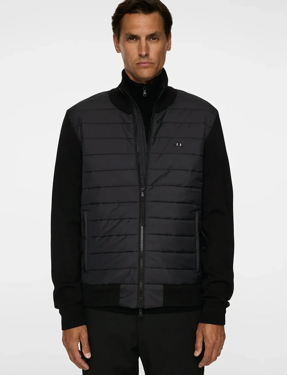 J. Lindeberg - Bodie Knitted Hybrid Jacket - hübriidjoped - black - 0