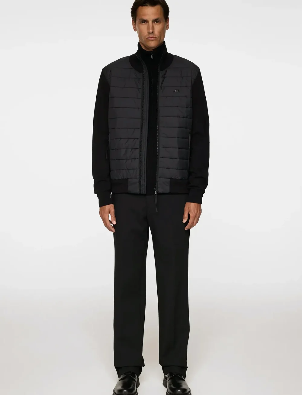 J. Lindeberg - Bodie Knitted Hybrid Jacket - hübriidjoped - black - 4