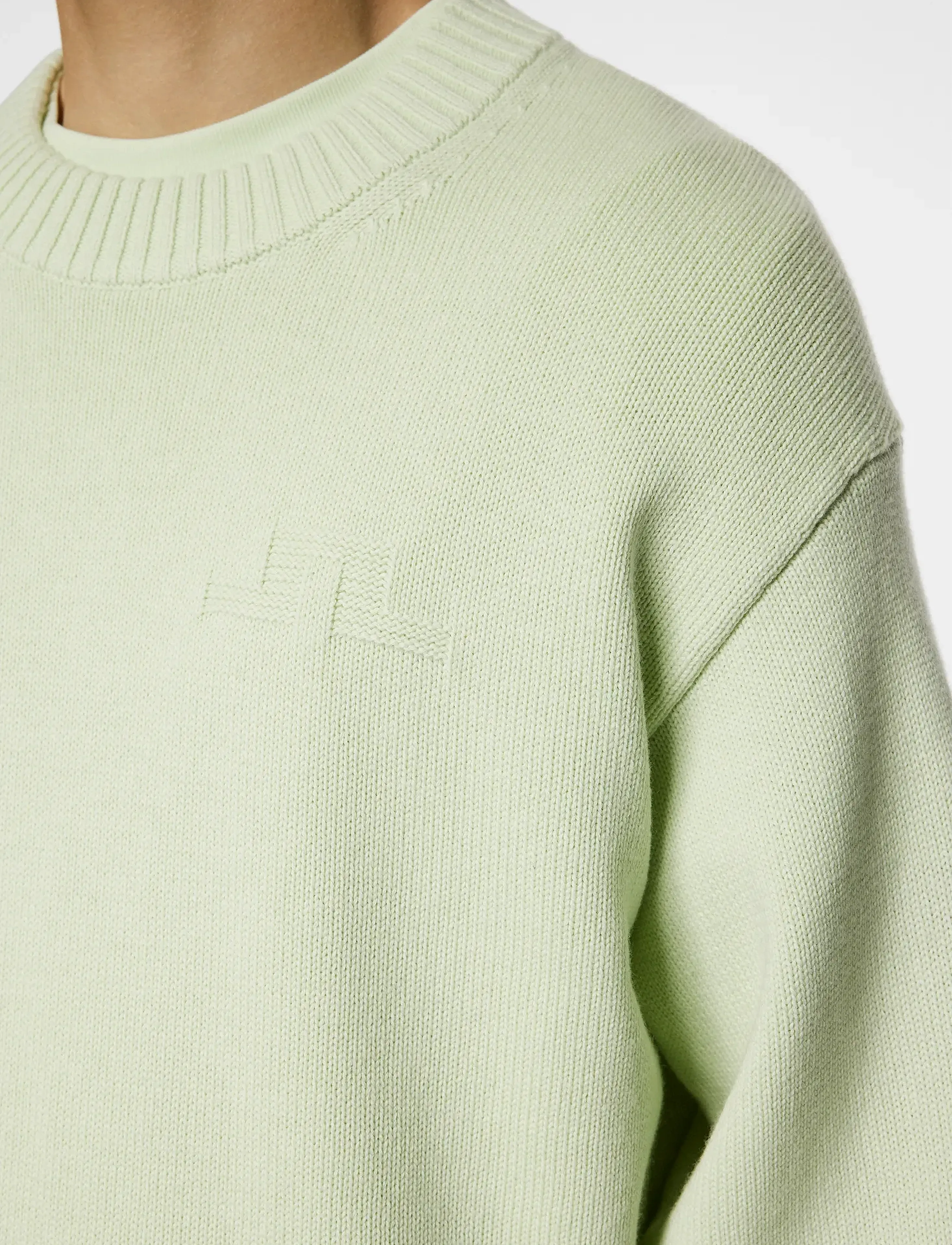 J. Lindeberg Eddy Cotton Wool Crew Neck stickade tröjor herr – bild 5