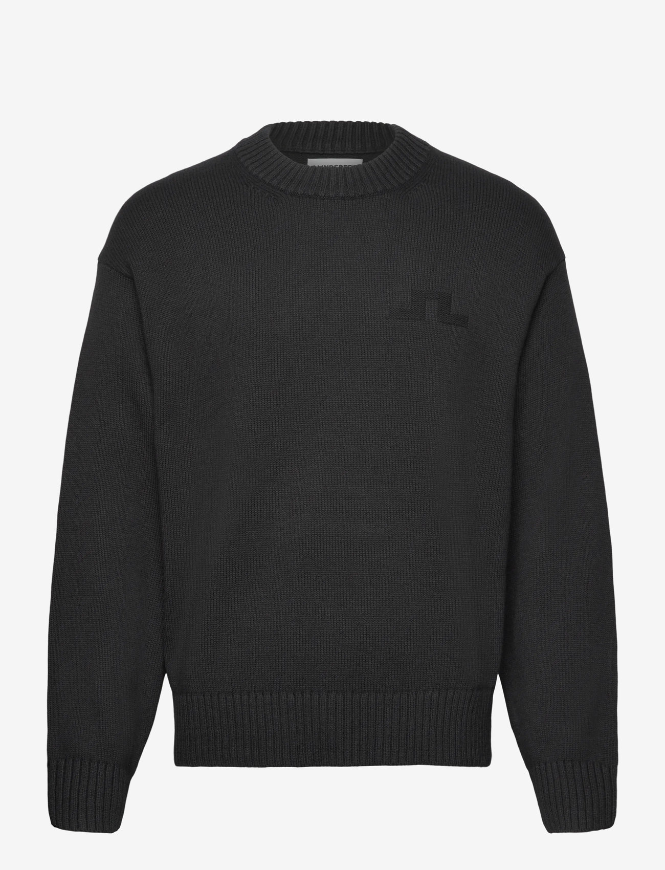 J. Lindeberg - Eddy Cotton Wool Crew Neck - Ümmarguse kaelusega kudumid - black - 1