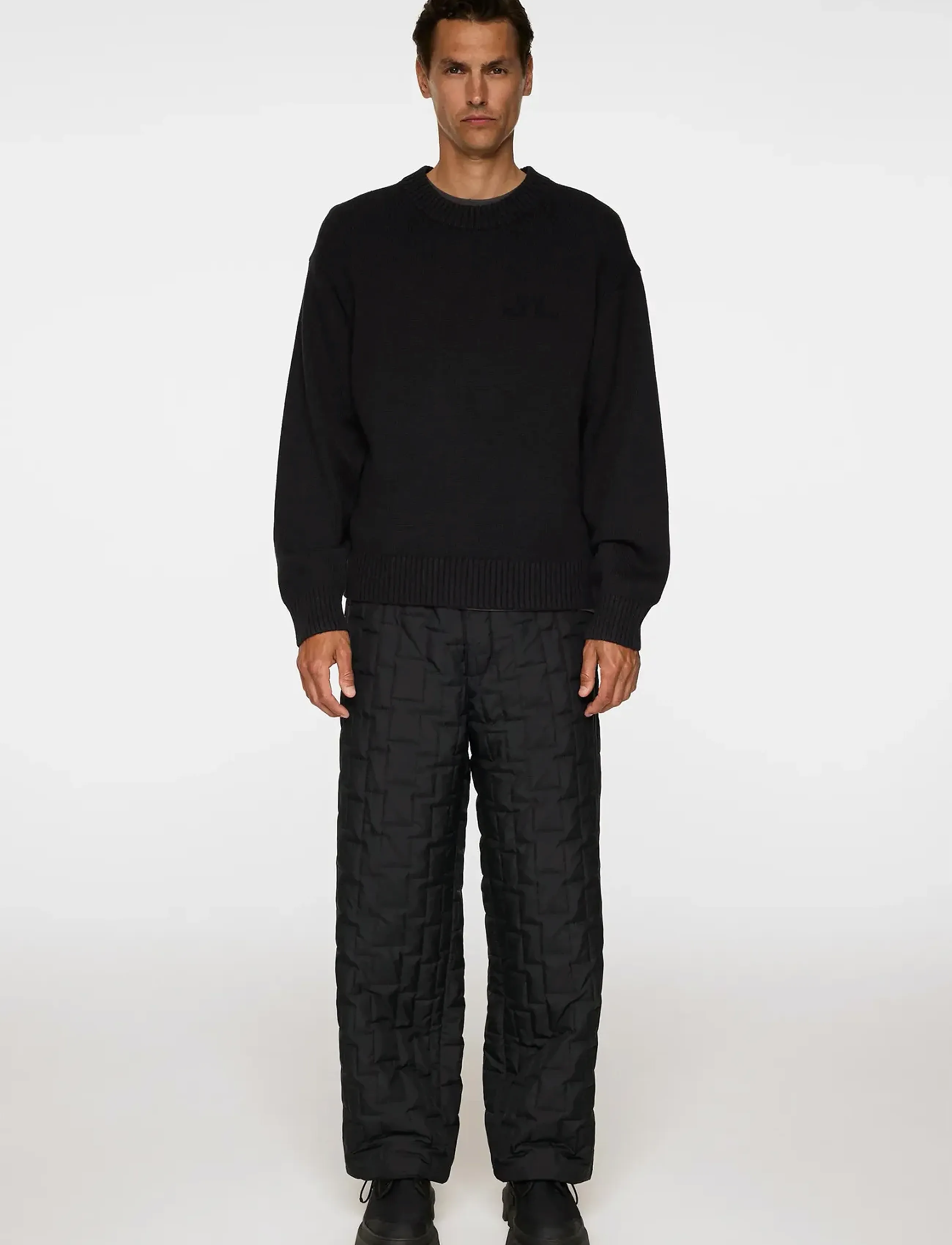 J. Lindeberg - Eddy Cotton Wool Crew Neck - rundhals - black - 4