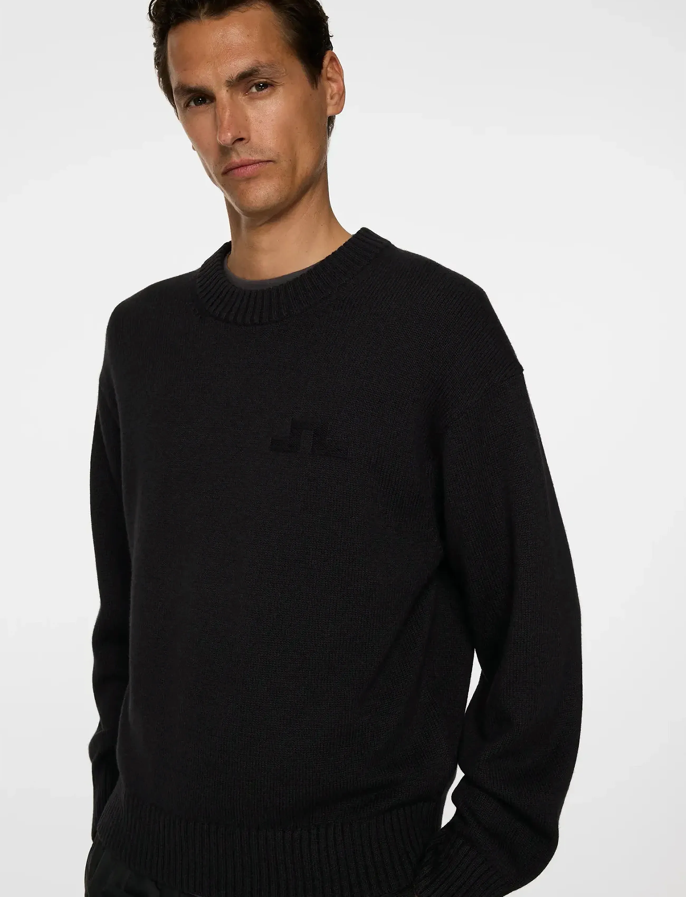 J. Lindeberg - Eddy Cotton Wool Crew Neck - rundhals - black - 5