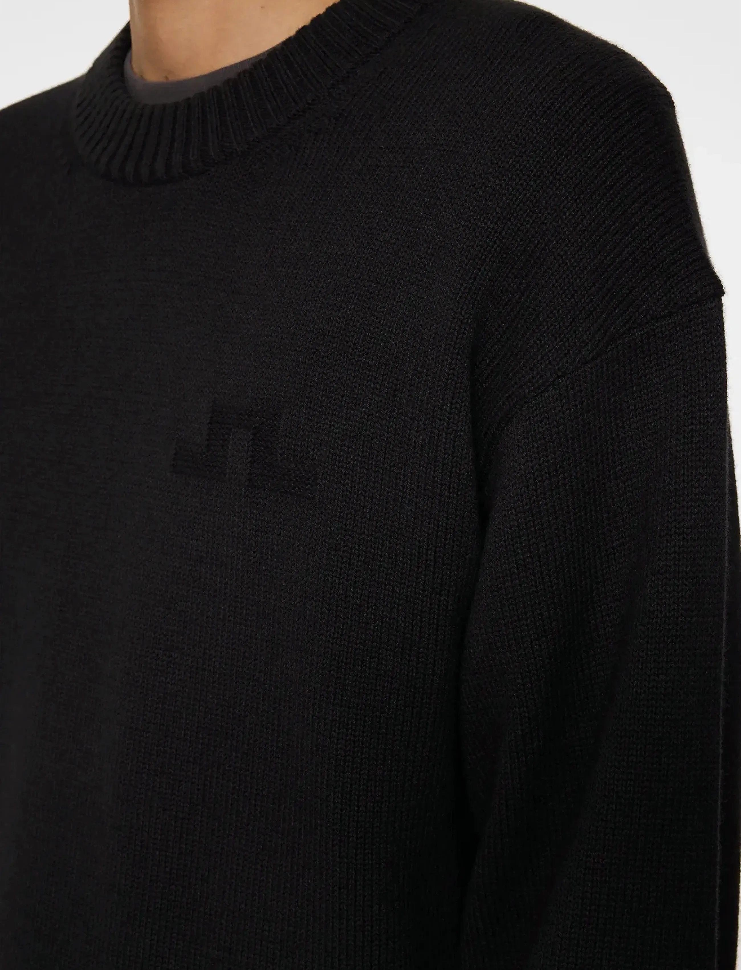 J. Lindeberg Eddy Cotton Wool Crew Neck stickade tröjor herr – bild 5