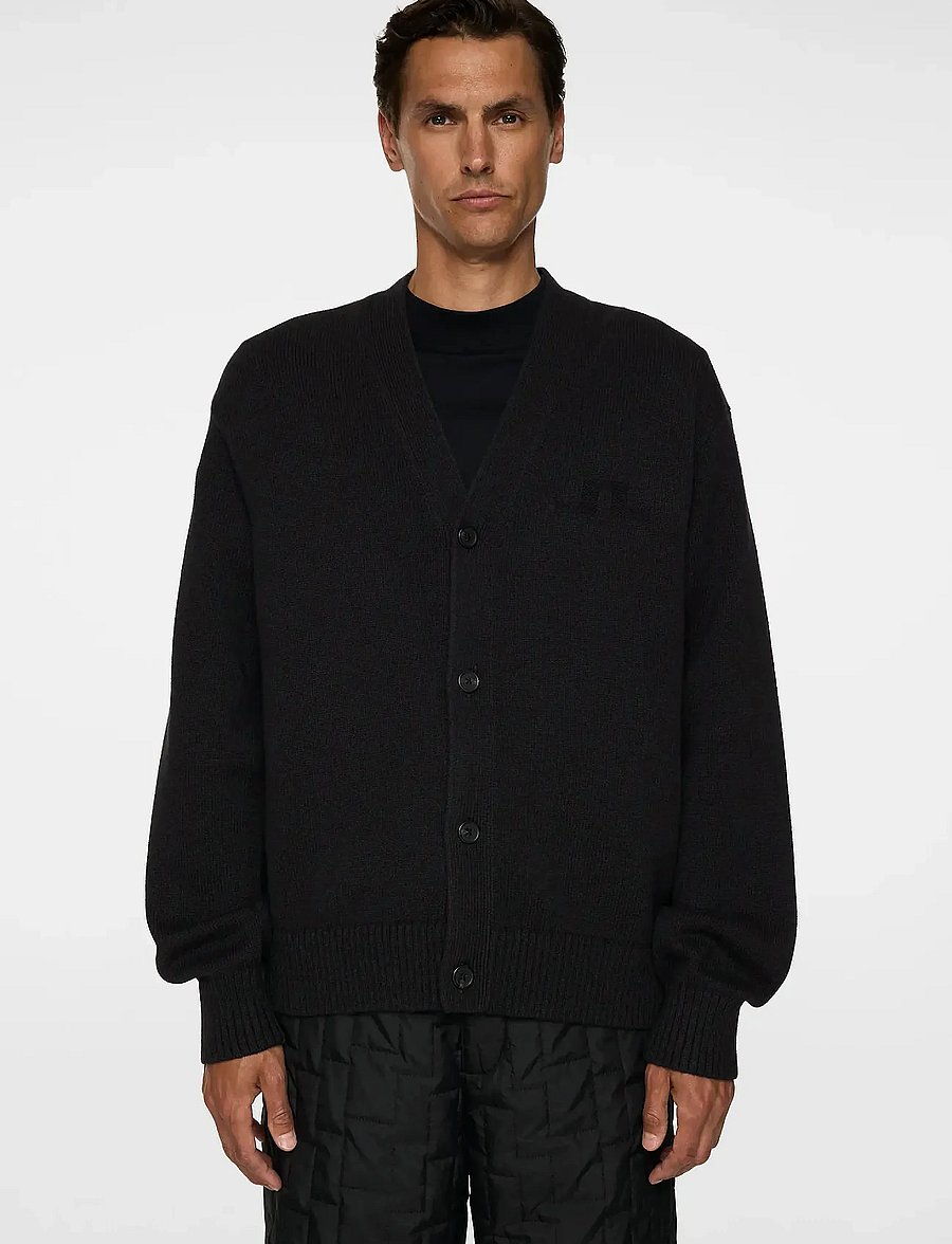 J. Lindeberg - Eddy Wool Blend Cardigan - cardigans - black - 0