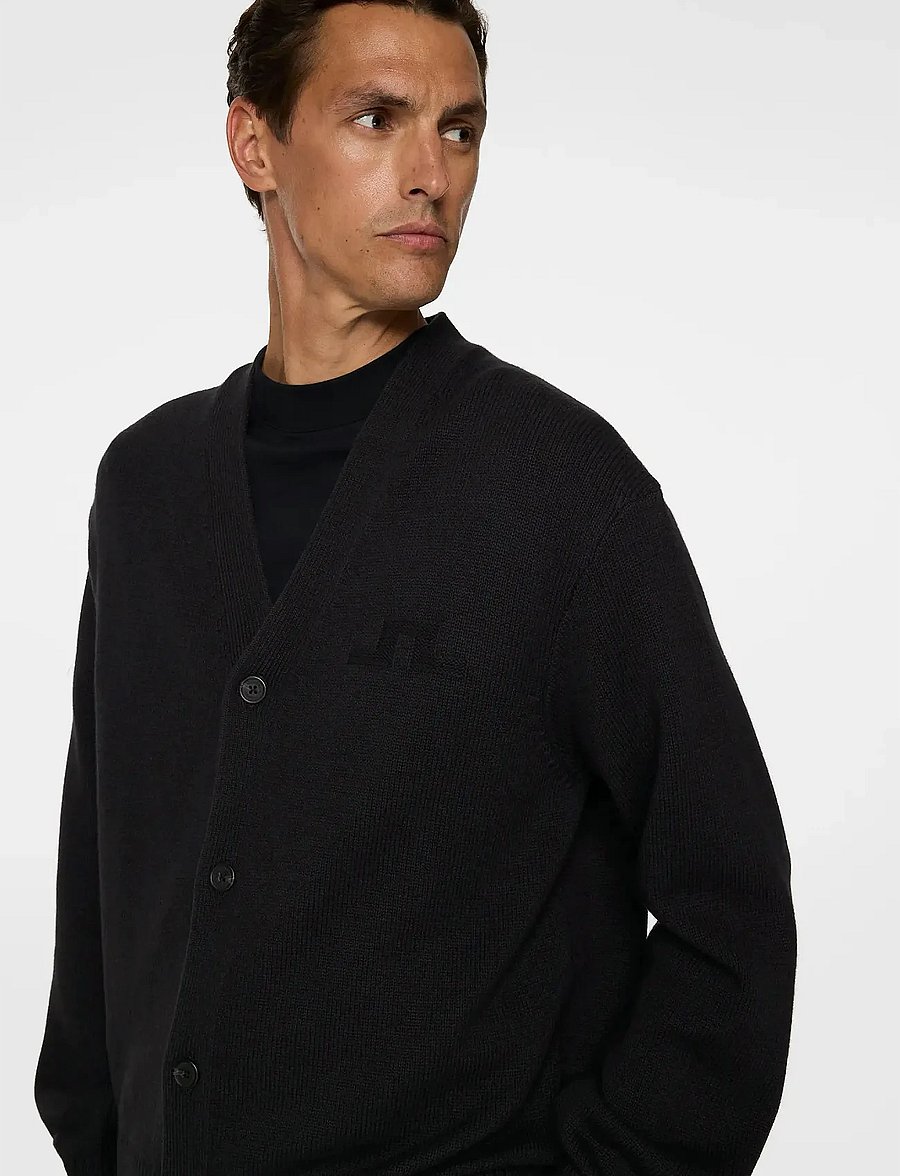 J. Lindeberg - Eddy Wool Blend Cardigan - cardigans - black - 5