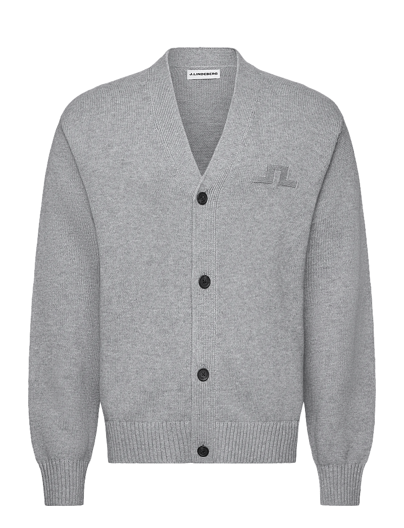 J. Lindeberg - Eddy Wool Blend Cardigan - koftor - light grey melange - 1