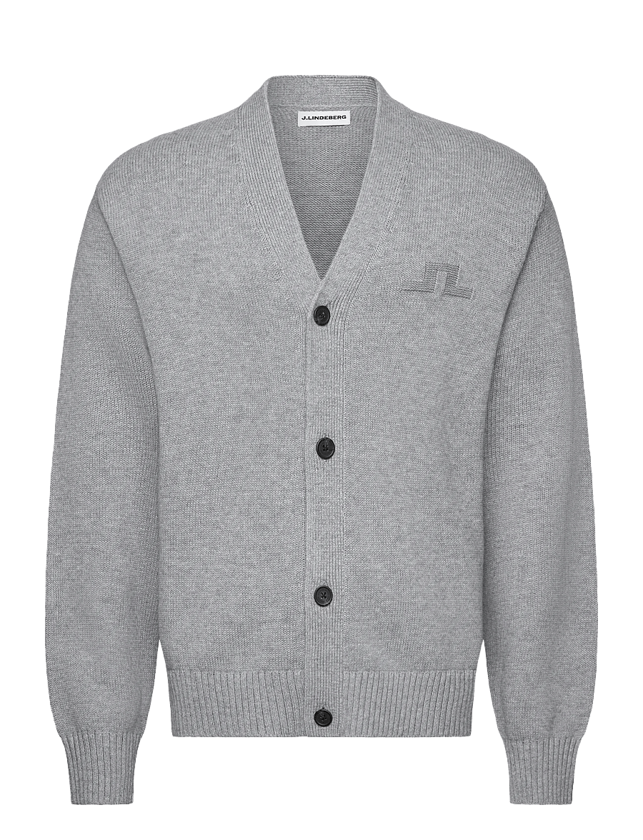 J. Lindeberg - Eddy Wool Blend Cardigan - cardigans - light grey melange - 1