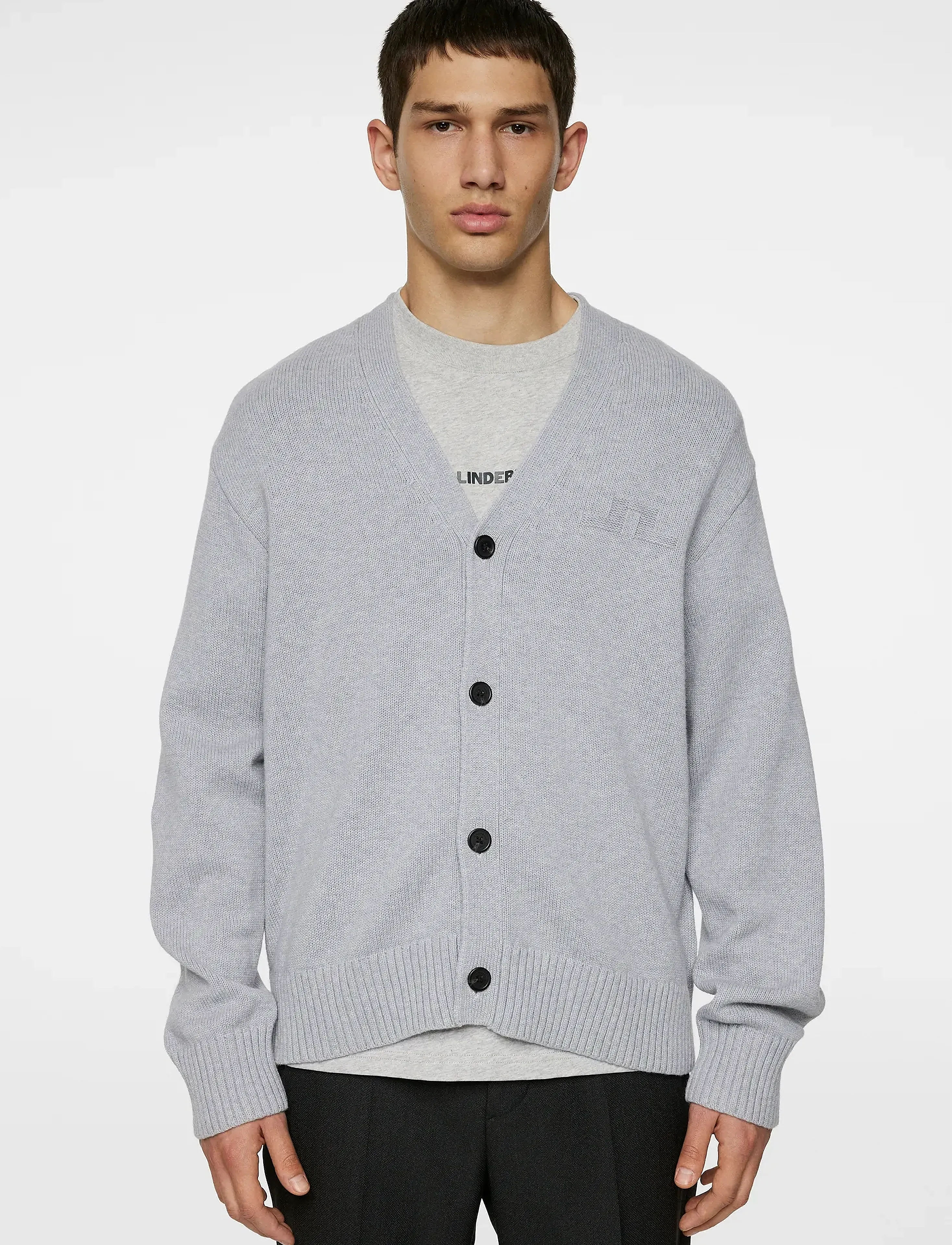 J. Lindeberg Eddy Wool Blend Cardigan, M, Knitwear, Grau - Cardigans, Männerswear