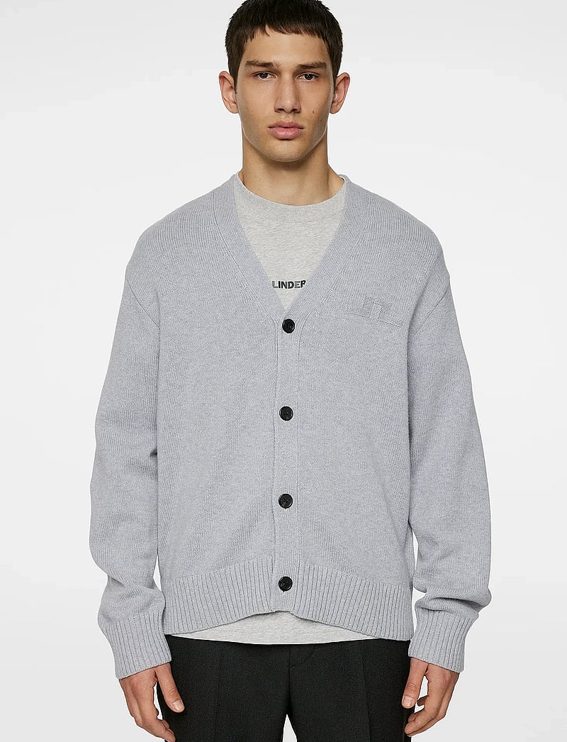 J. Lindeberg - Eddy Wool Blend Cardigan - koftor - light grey melange - 0