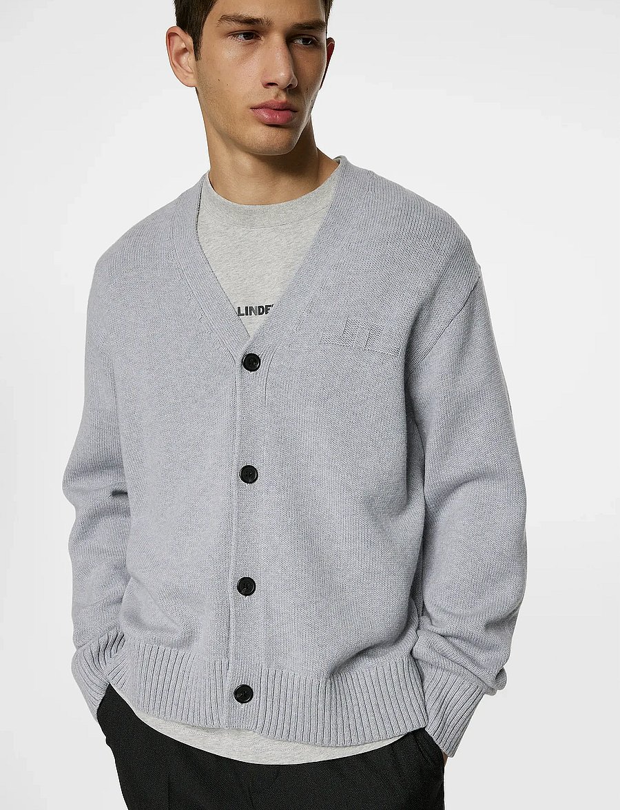 J. Lindeberg - Eddy Wool Blend Cardigan - cardigans - light grey melange - 5