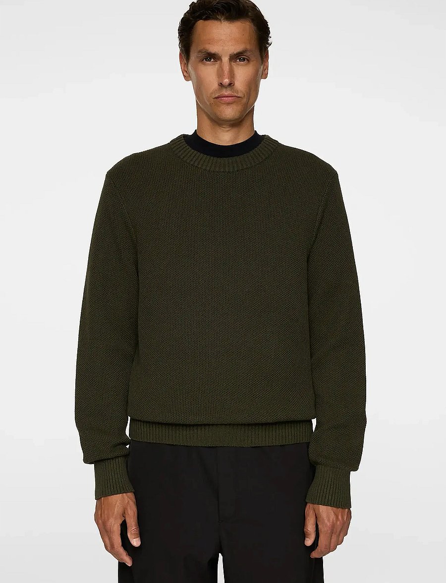 J. Lindeberg - Oliver Structure Sweater - rund hals - forest green - 0