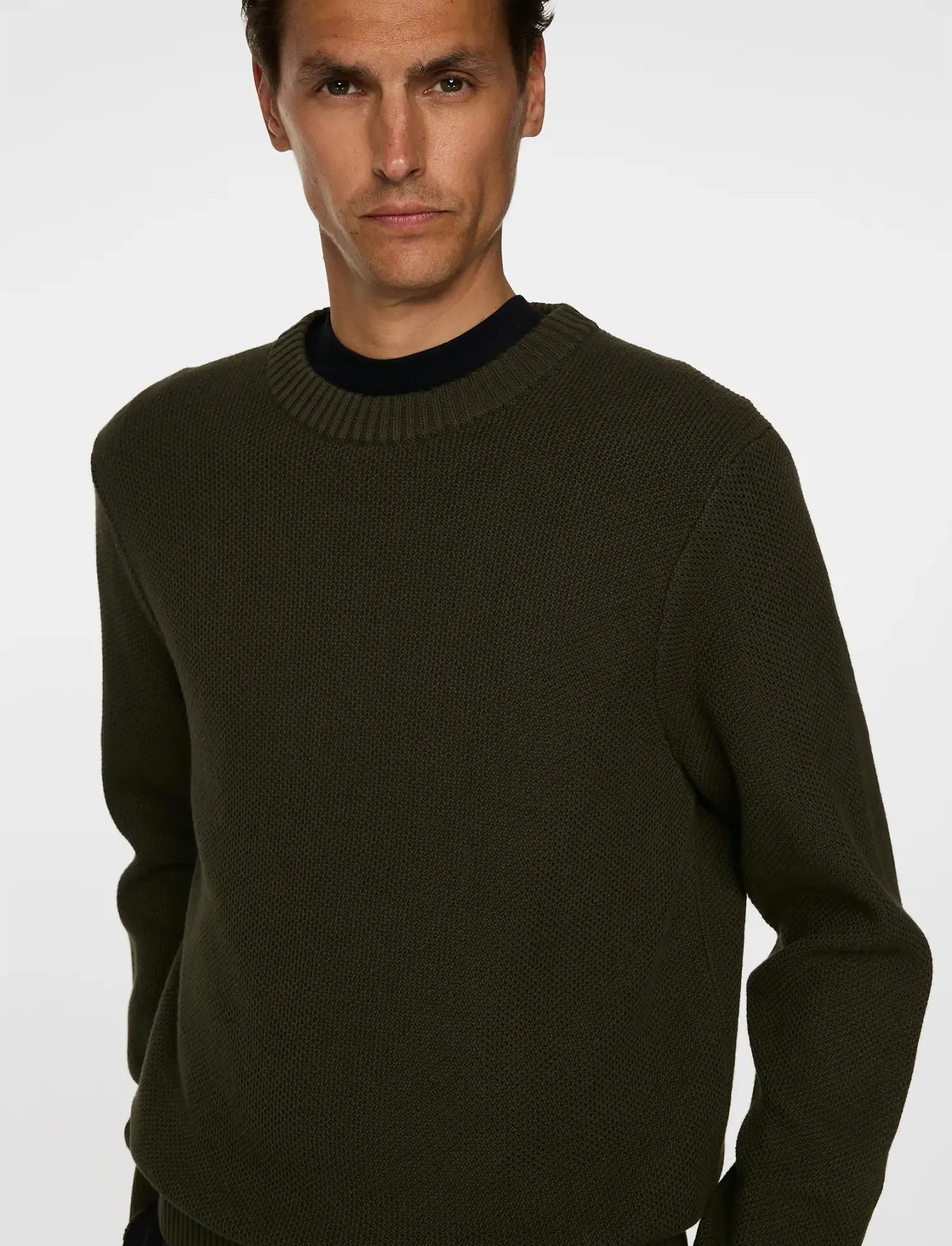 J. Lindeberg - Oliver Structure Sweater - Ümmarguse kaelusega kudumid - forest green - 5