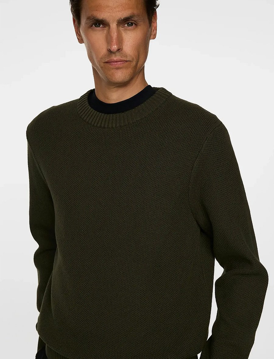 J. Lindeberg - Oliver Structure Sweater - rund hals - forest green - 5