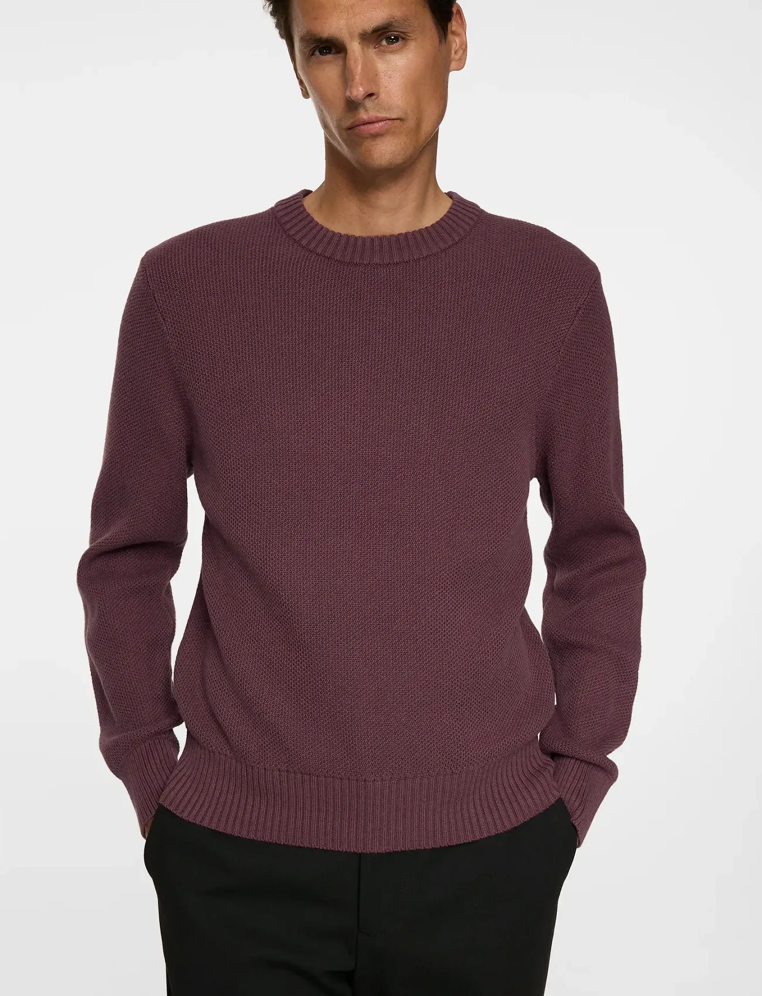 J. Lindeberg - Oliver Structure Sweater - rund hals - huckleberry - 5
