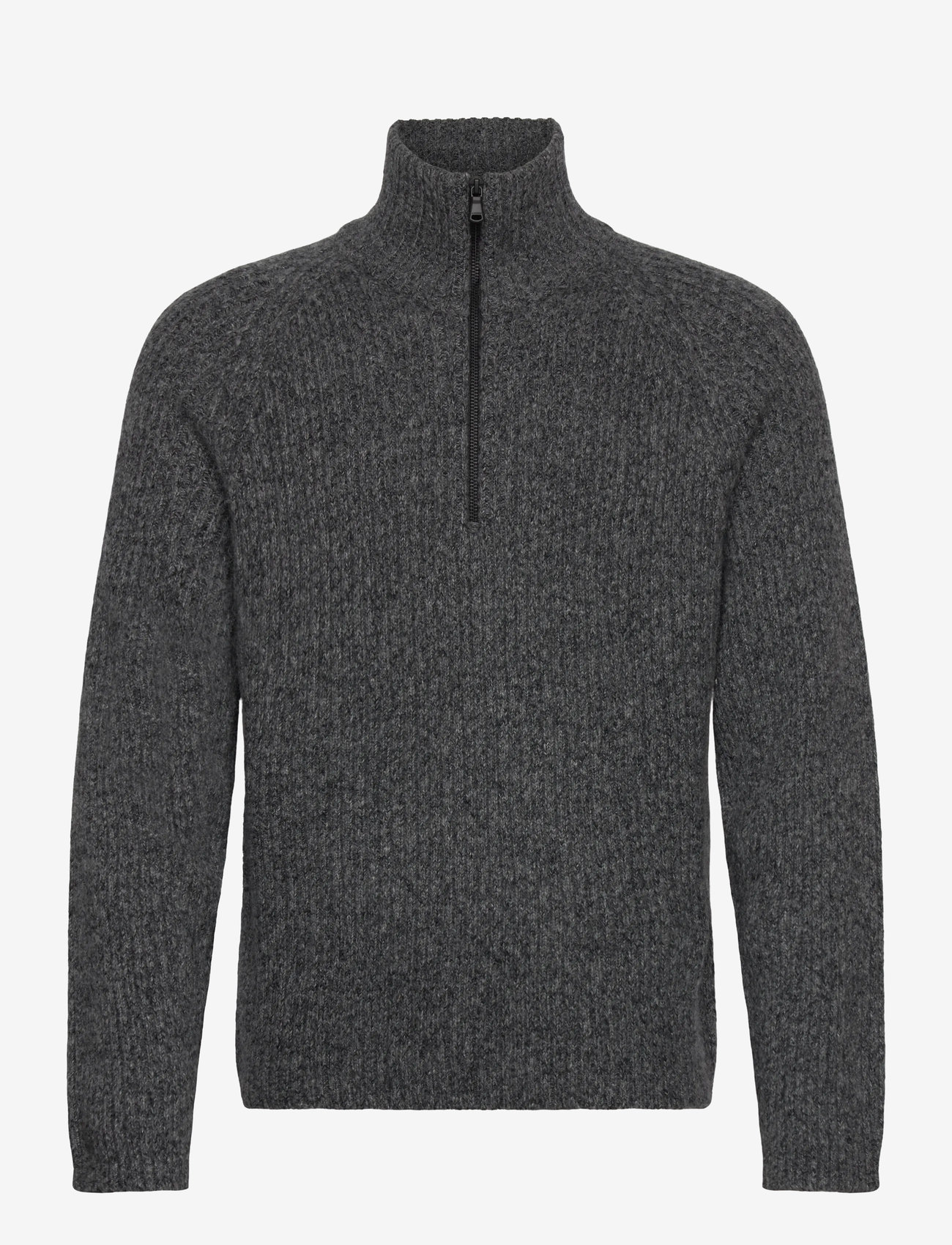 J. Lindeberg - Victor Zip Wool Sweater - tõmblukk-kaelusega dressipluusid - dark grey melange - 1