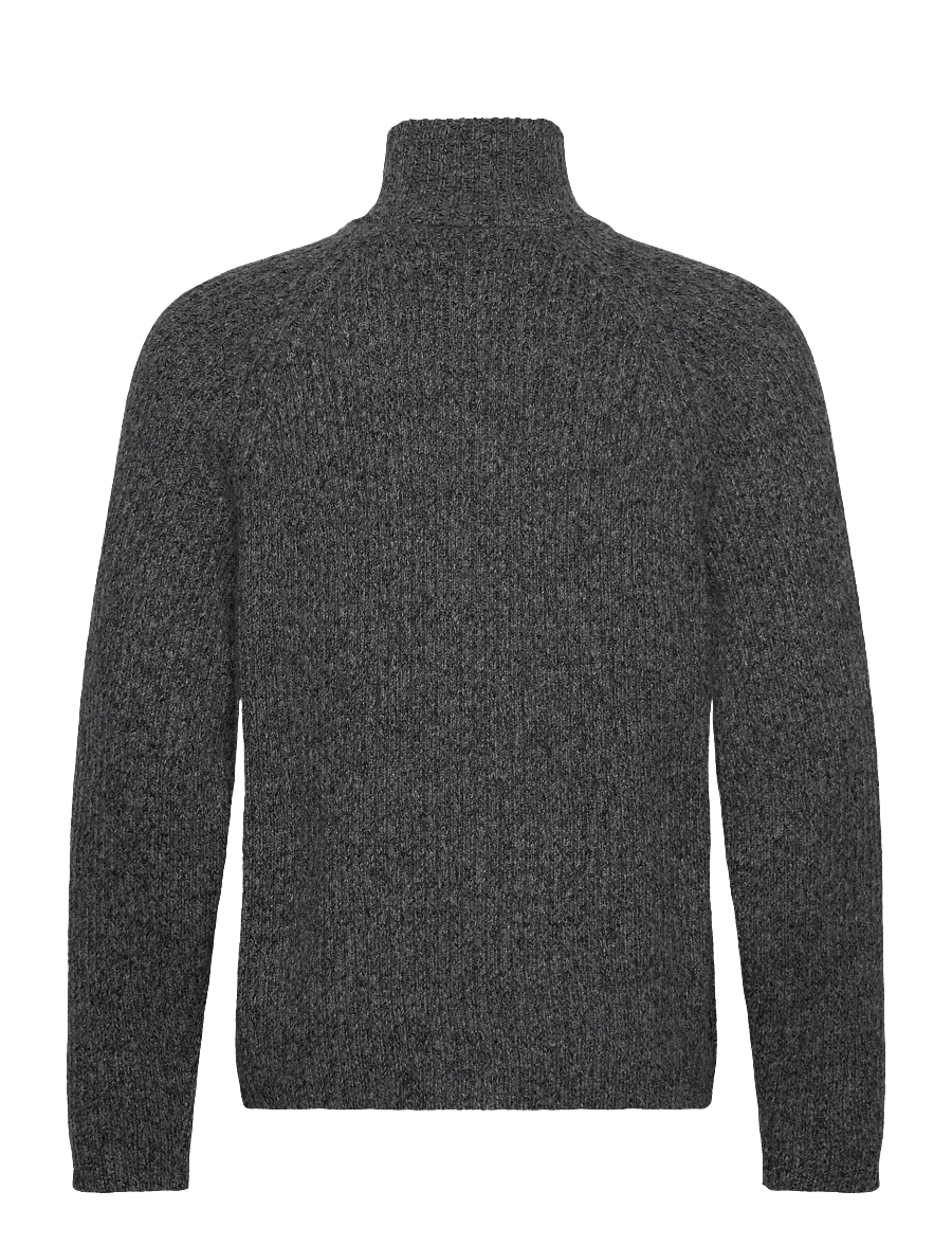 J. Lindeberg - Victor Zip Wool Sweater - tõmblukk-kaelusega džemprid - dark grey melange - 2
