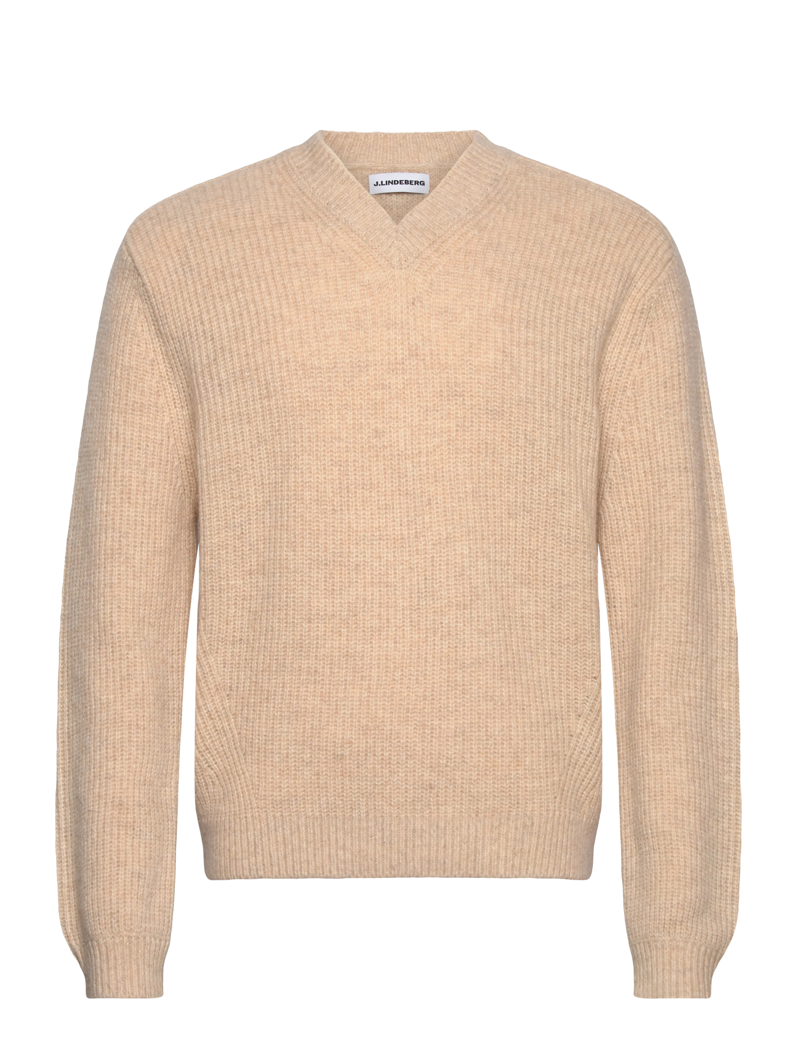 J. Lindeberg Vitor V-neck Heavy Knit - V-hals - MOONBEAM MELANGE / beige