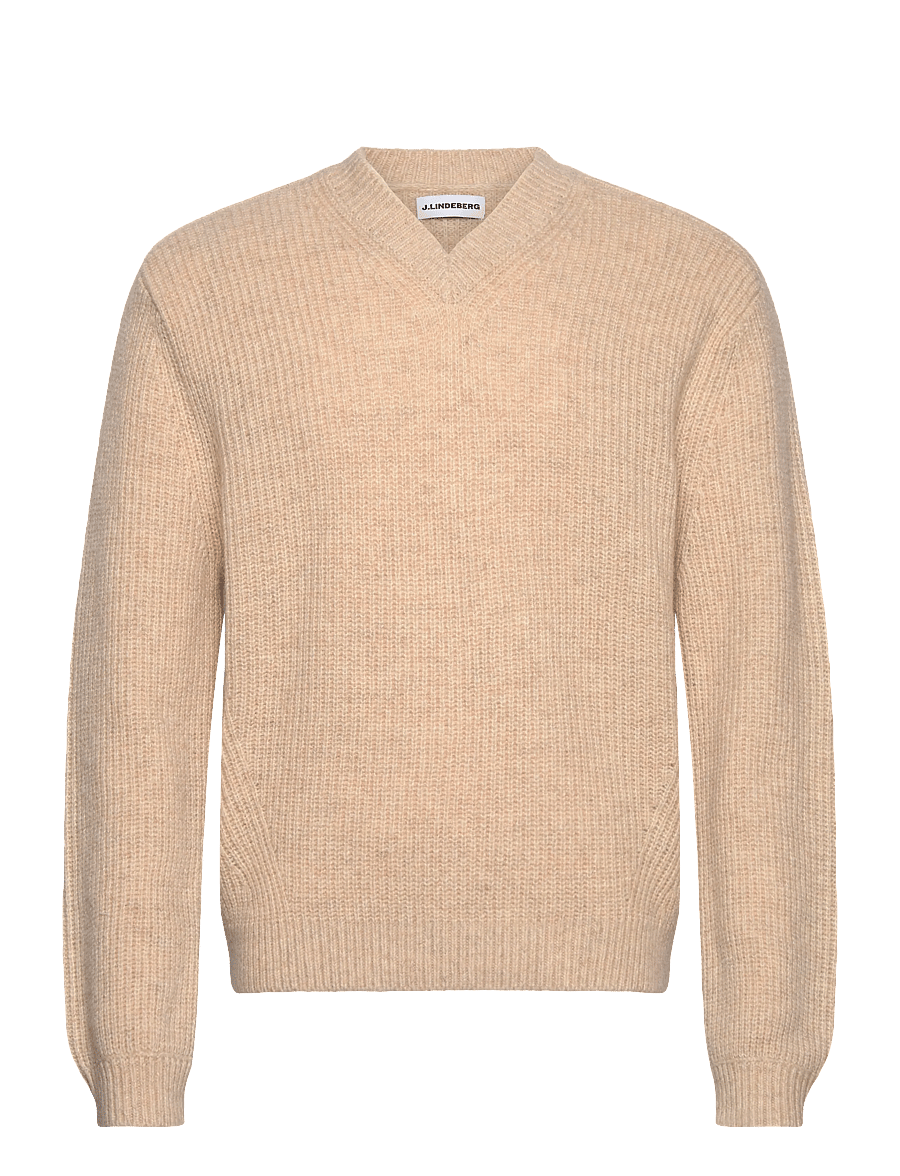 J. Lindeberg - Vitor V-neck Heavy Knit - pulls col v - moonbeam melange - 1