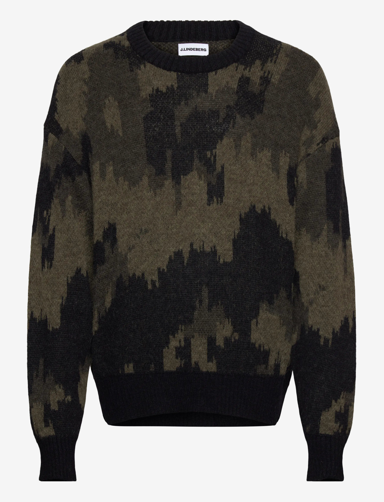 J. Lindeberg - Nate Graphic Jacquard Knit - rundhalsad - forest green - 1