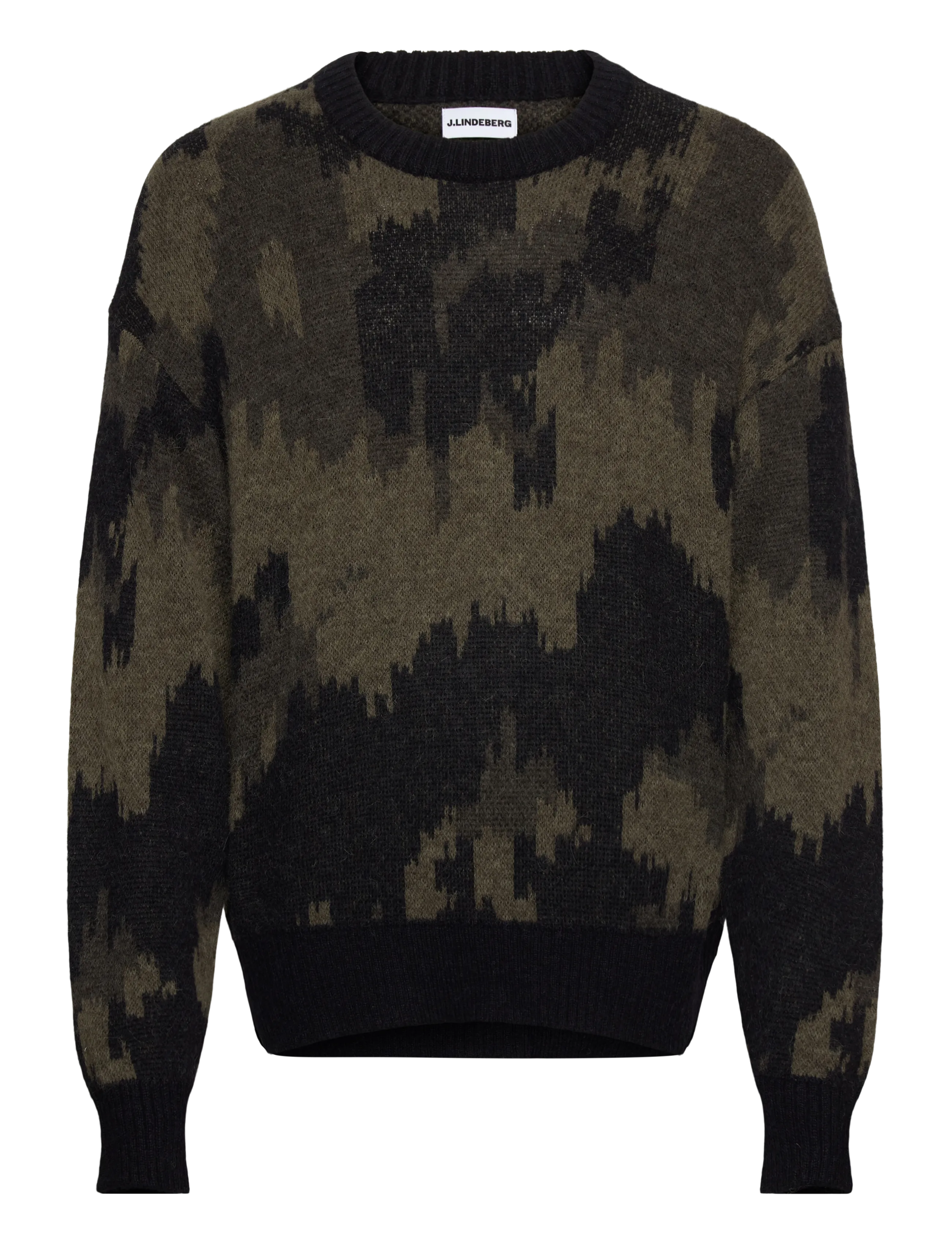 J. Lindeberg Nate Graphic Jacquard Knit - Strickmode - FOREST GREEN / khaki/green
