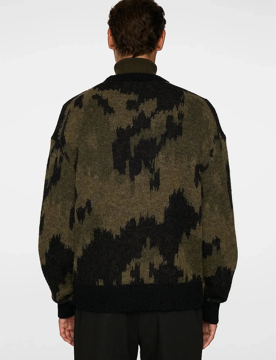 J. Lindeberg - Nate Graphic Jacquard Knit - rund hals - forest green - 3