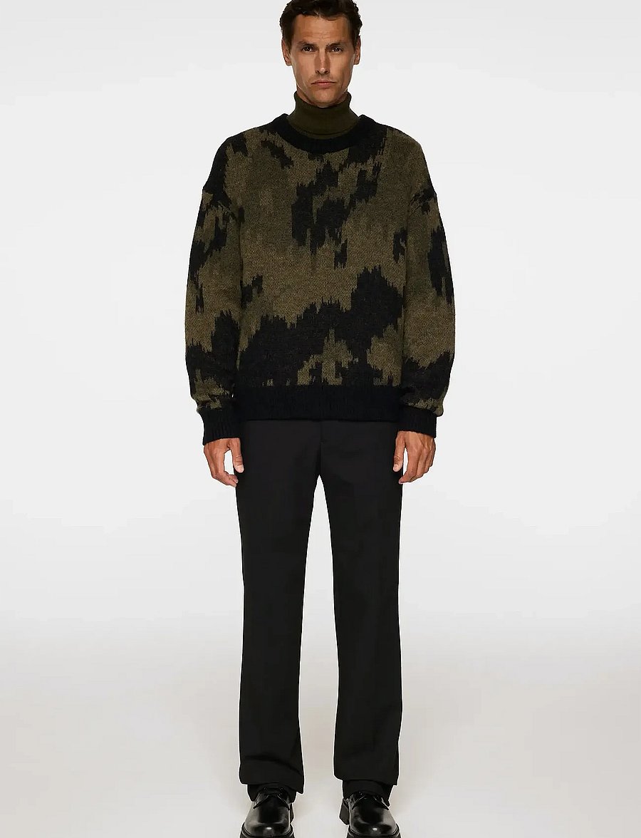 J. Lindeberg - Nate Graphic Jacquard Knit - rund hals - forest green - 4