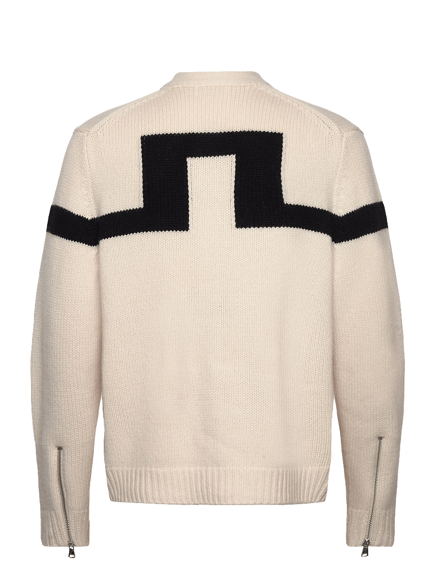 J. Lindeberg - Kessler Biker Zip Knit - pullover mit durchgehendem reißverschluss - moonbeam - 2